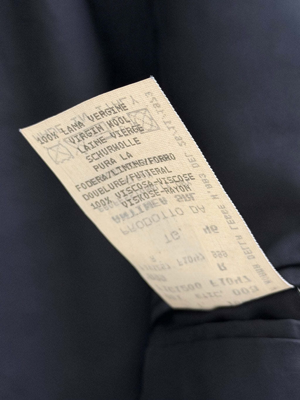Emporio Armani 1990s Peaked Lapel Double Breasted Pleated Draped Wool Suit Black - Size S Jacket / 31" Waist