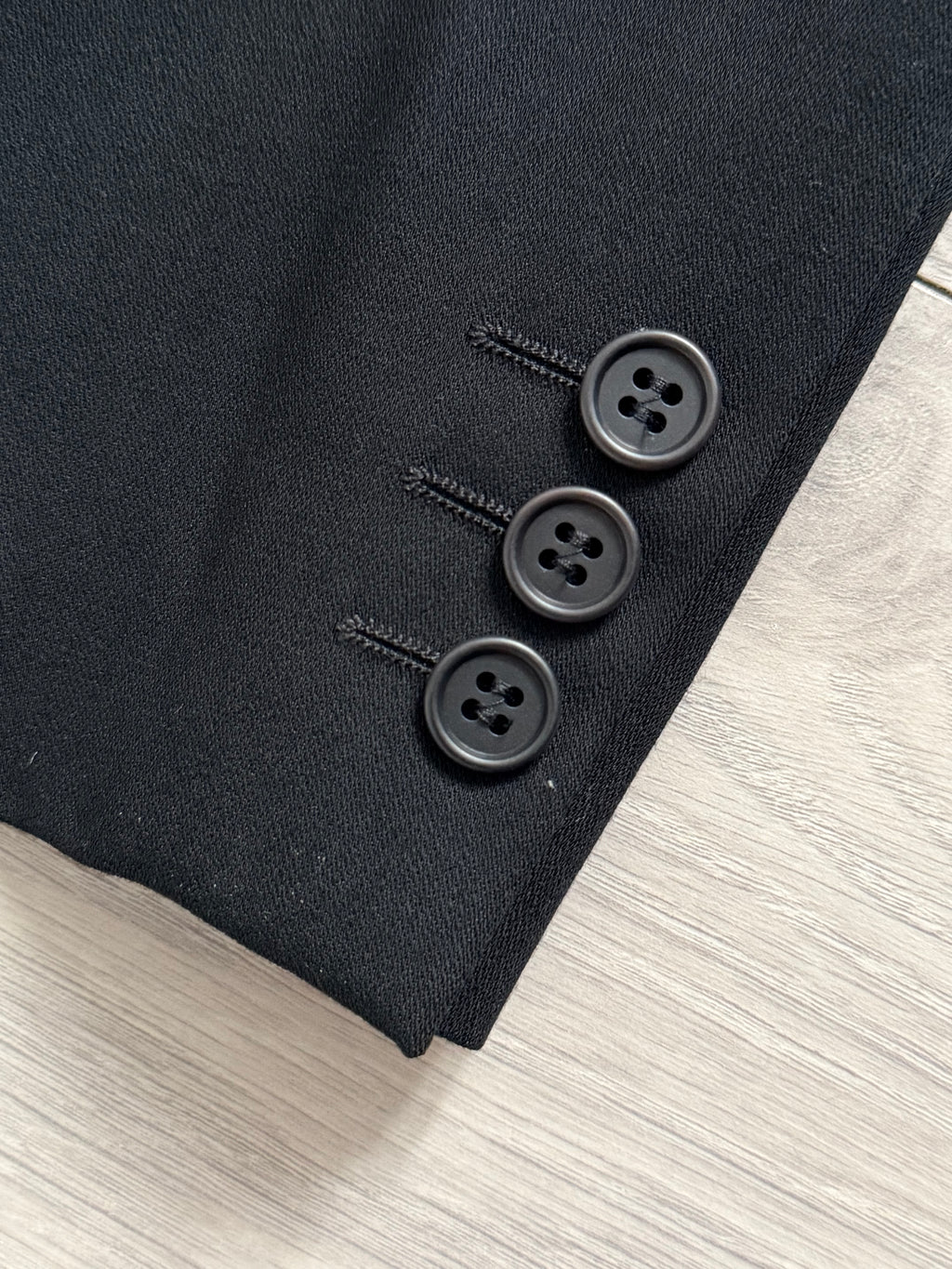 Emporio Armani 1990s Peaked Lapel Double Breasted Pleated Draped Wool Suit Black - Size XL Jacket / 37" Waist