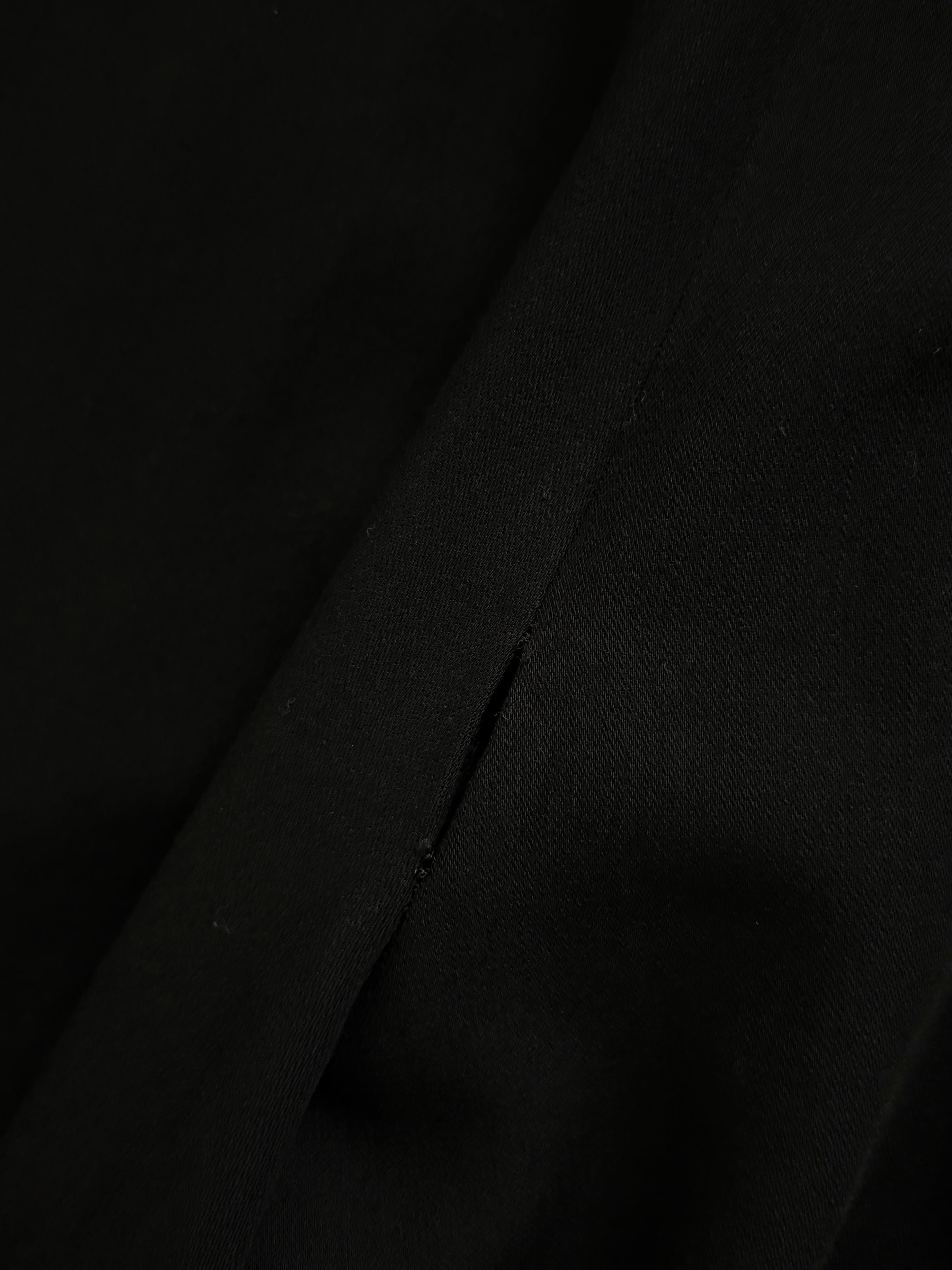 Emporio Armani 1990s Peaked Lapel Double Breasted Pleated Draped Wool Suit Black - Size XL Jacket / 37" Waist