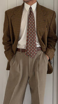 Valentino Couture 1990s 2B Houndstooth Wool Sport Jacket Blazer - Size L