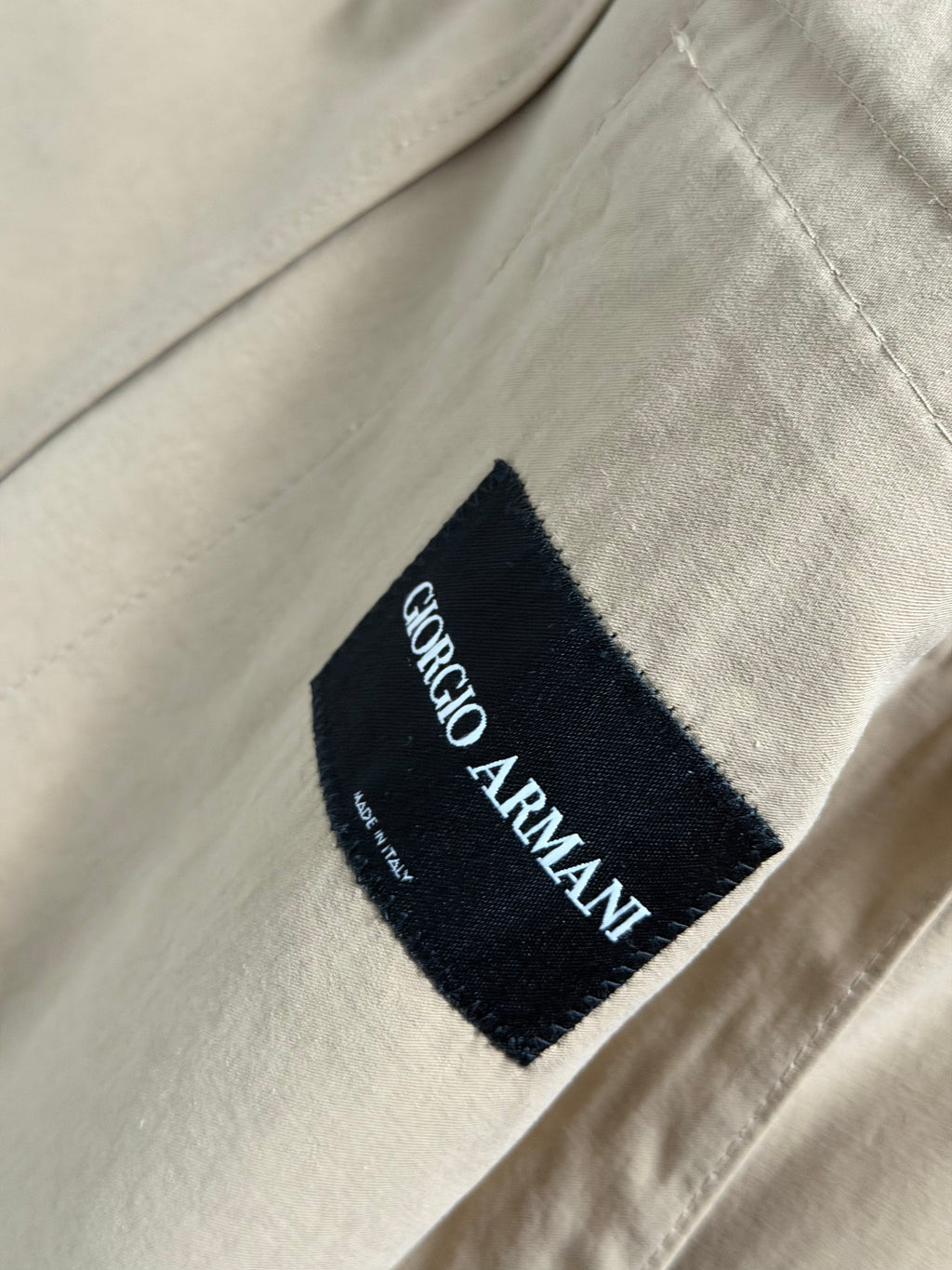Giorgio Armani Black Label 1990s Taupe Beige 3B Cotton Suit - Size S Jacket / 30" Waist