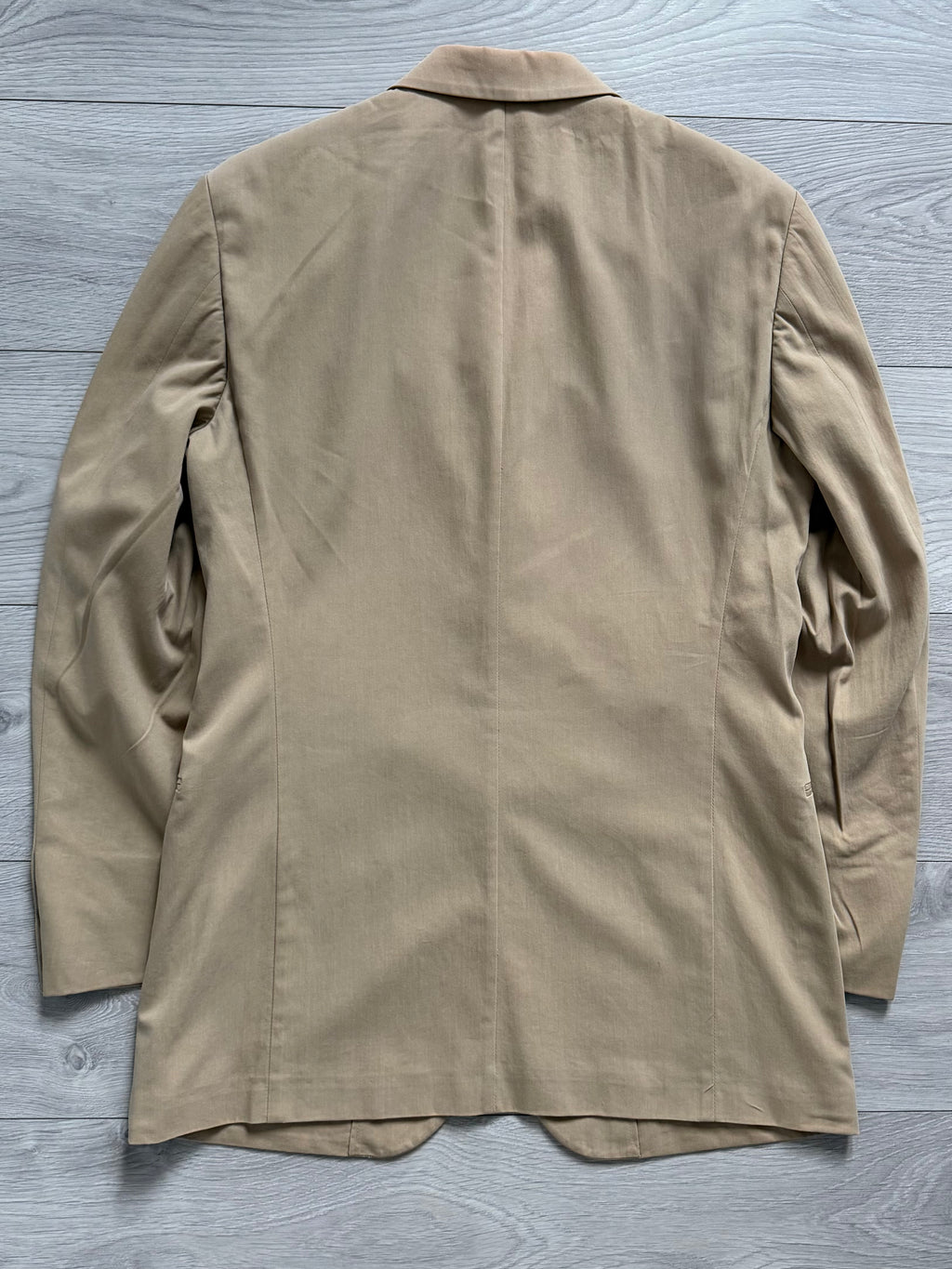Giorgio Armani Black Label 1990s Taupe Beige 3B Cotton Suit - Size S Jacket / 30" Waist