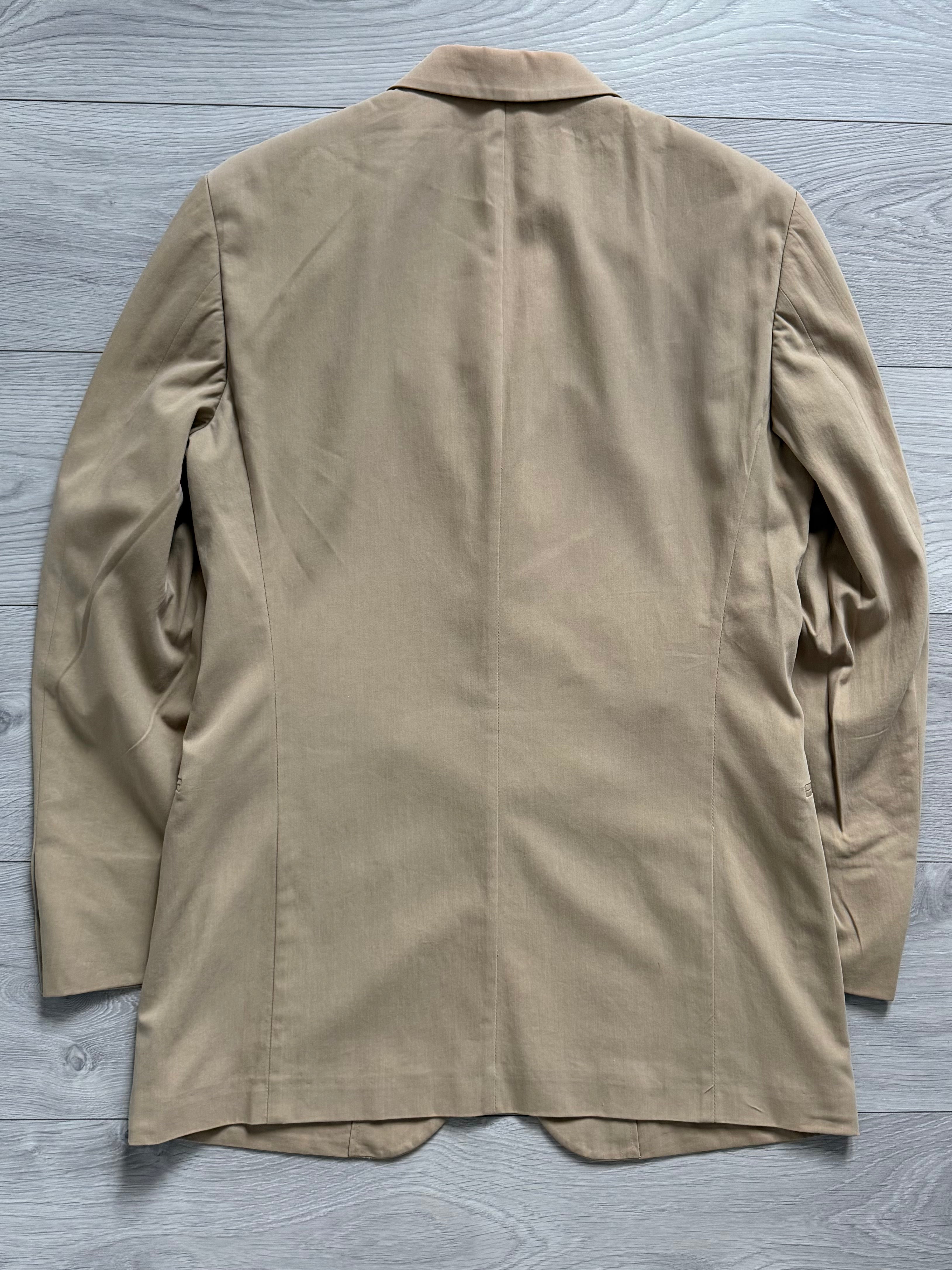 Giorgio Armani Black Label 1990s Taupe Beige 3B Cotton Suit - Size S Jacket / 30" Waist
