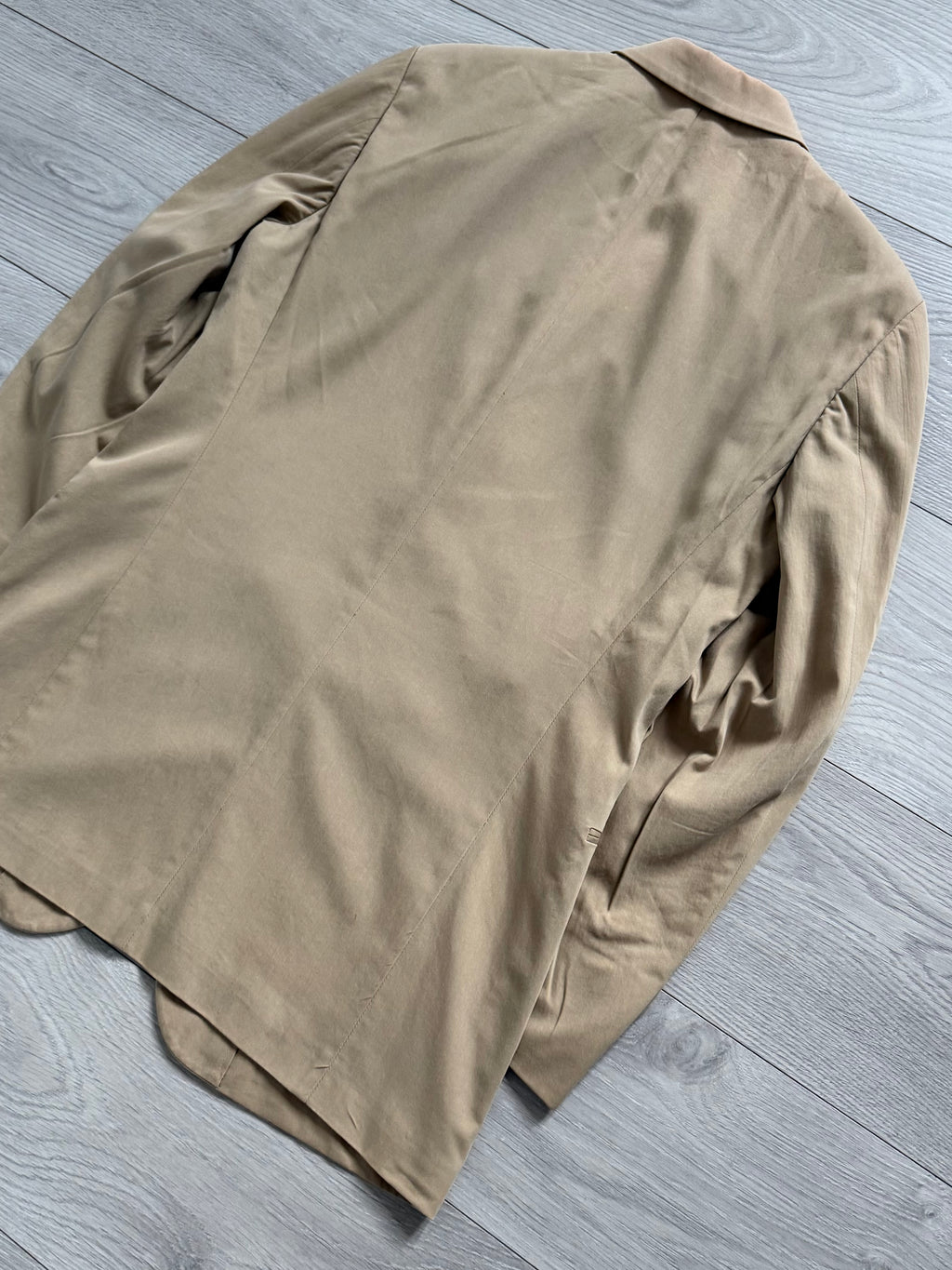 Giorgio Armani Black Label 1990s Taupe Beige 3B Cotton Suit - Size S Jacket / 30" Waist