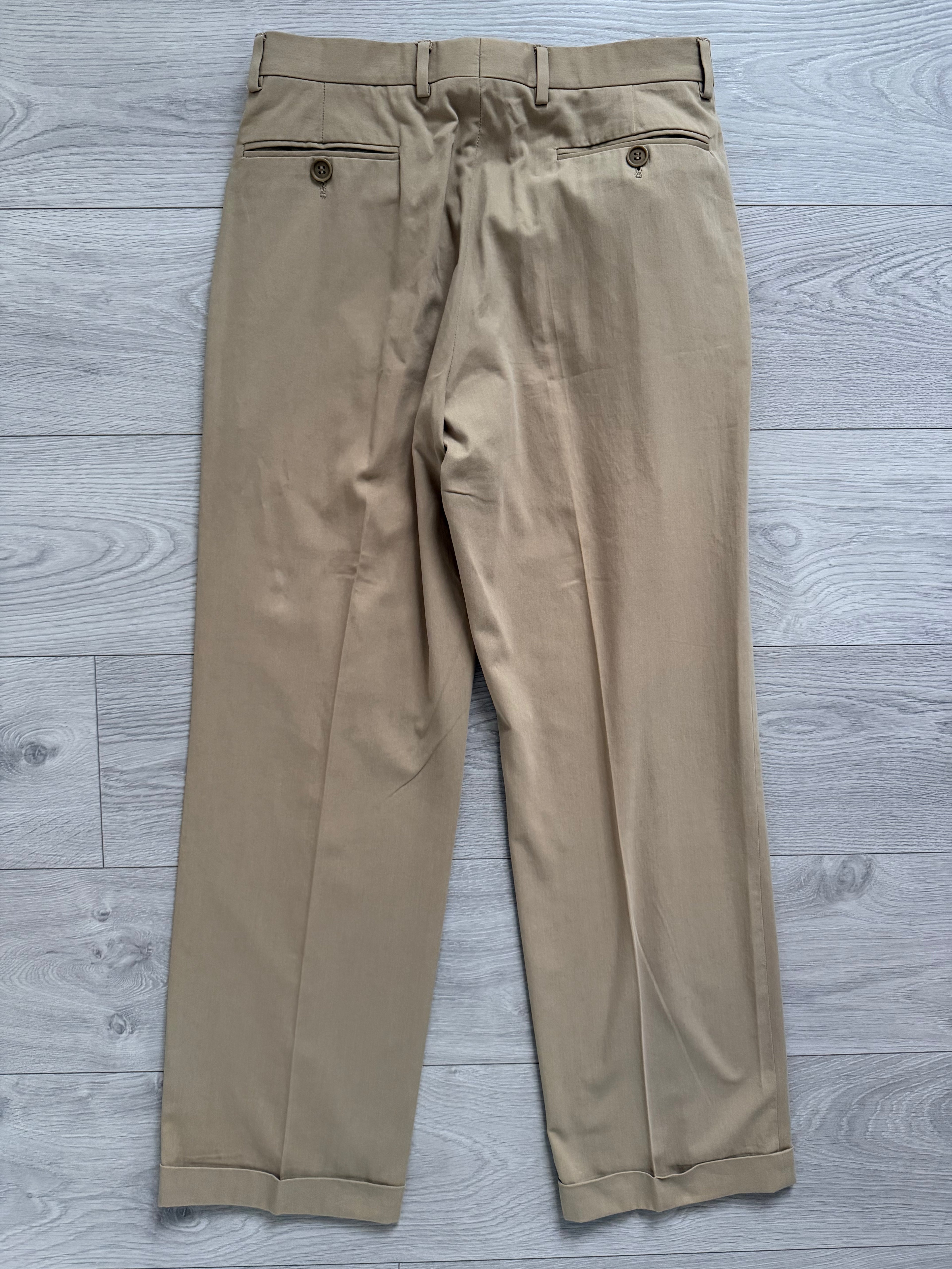 Giorgio Armani Black Label 1990s Taupe Beige 3B Cotton Suit - Size S Jacket / 30" Waist