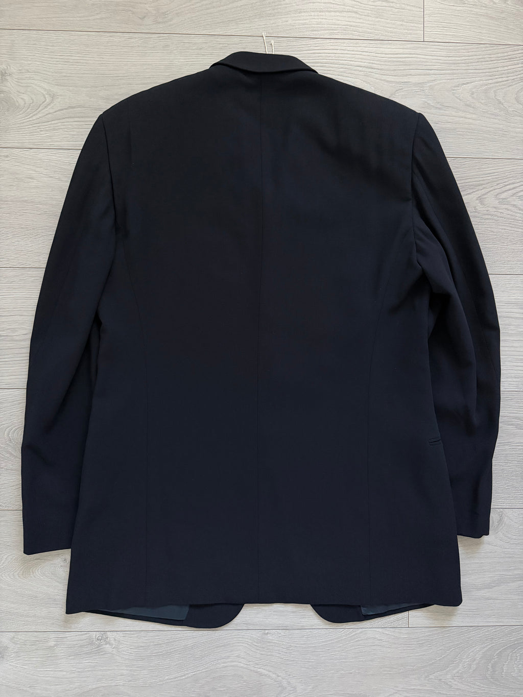 Giorgio Armani 1980s Concealed 3B Pleated Draped Wool Suit Navy Blue - Size XL Jacket / 35" Waist