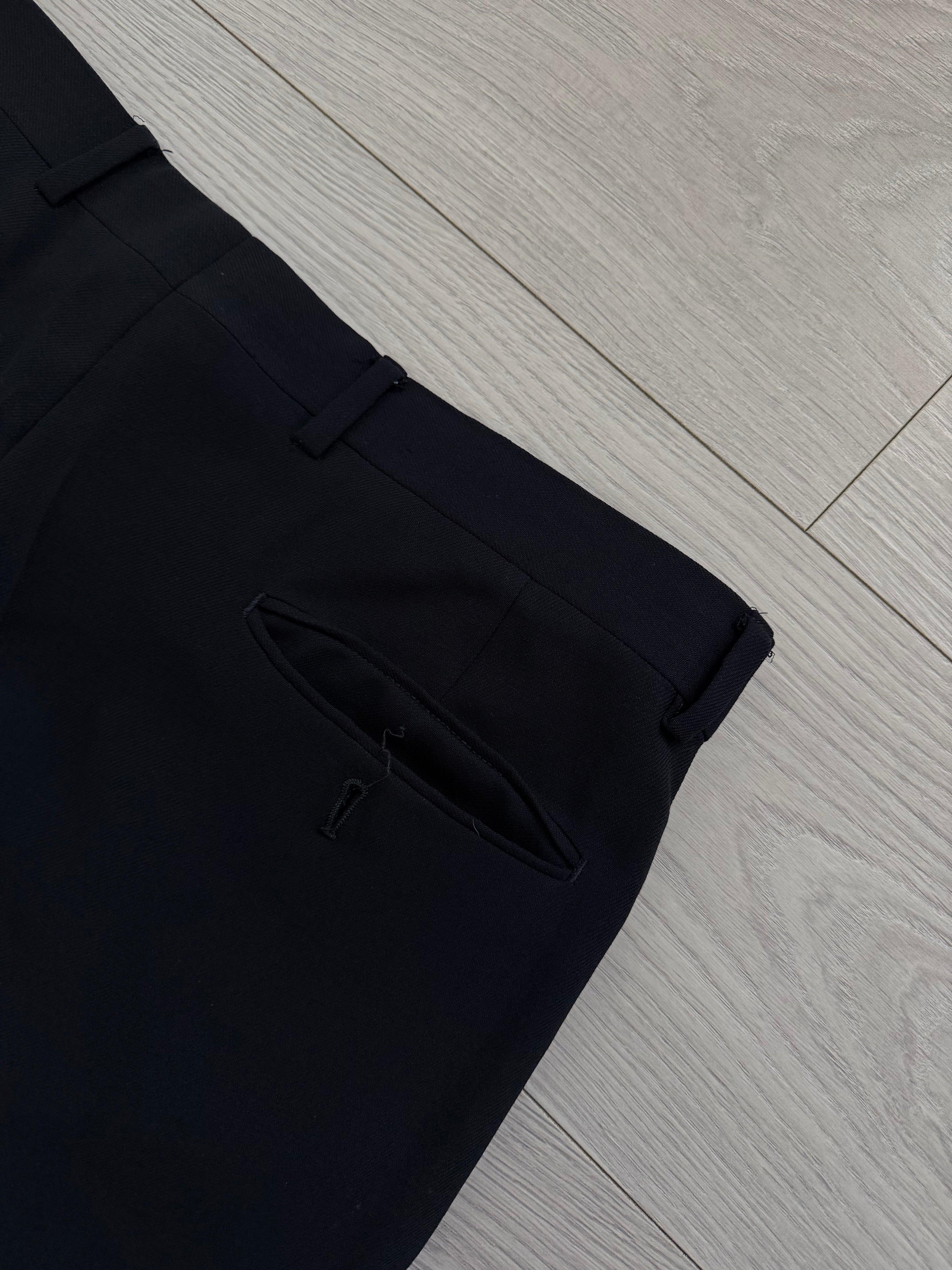 Giorgio Armani 1980s Concealed 3B Pleated Draped Wool Suit Navy Blue - Size XL Jacket / 35" Waist