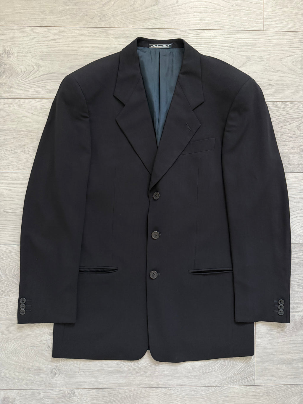 Giorgio Armani 1980s 3B Triple-Pleated Draped Wool Suit Navy Blue - Size M Jacket / 32" Waist