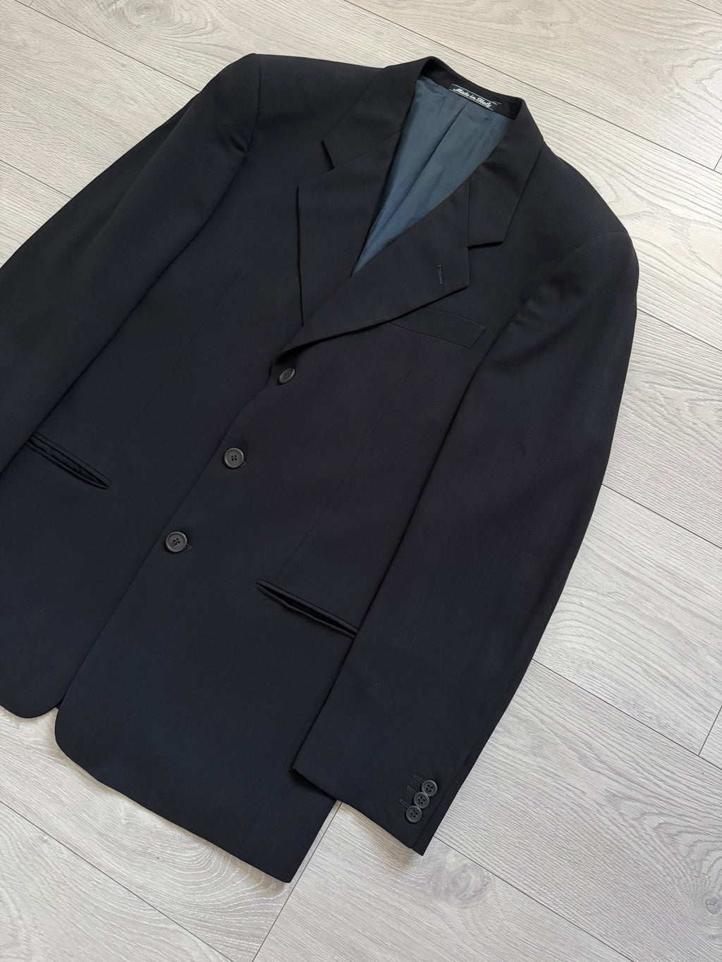 Giorgio Armani 1980s 3B Triple-Pleated Draped Wool Suit Navy Blue - Size M Jacket / 32" Waist