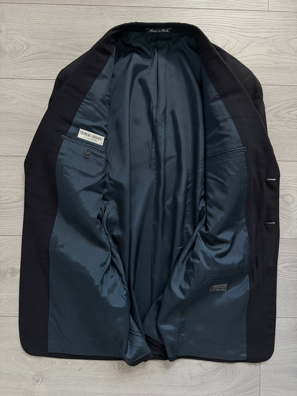 Giorgio Armani 1980s 3B Triple-Pleated Draped Wool Suit Navy Blue - Size M Jacket / 32" Waist