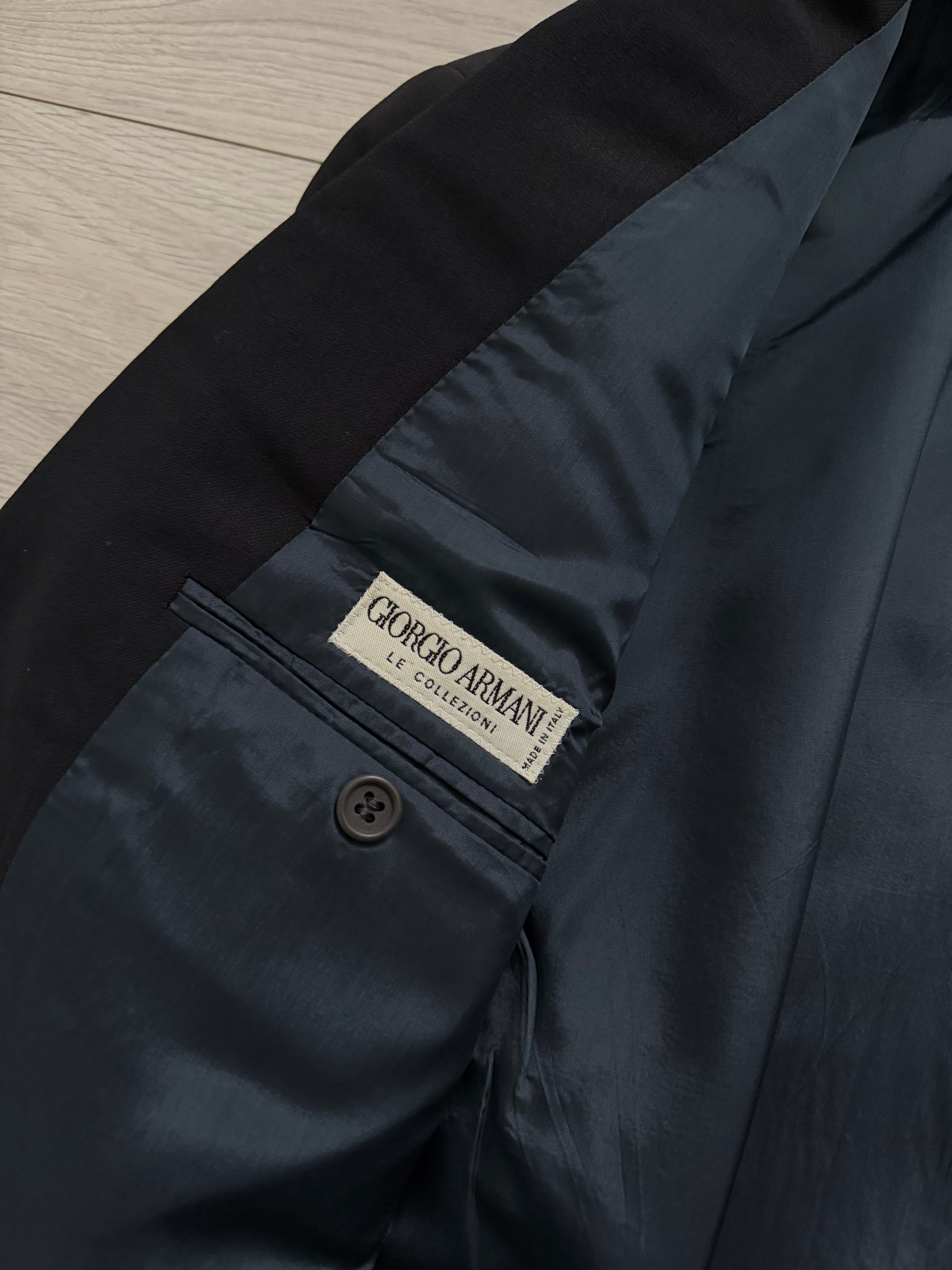 Giorgio Armani 1980s 3B Triple-Pleated Draped Wool Suit Navy Blue - Size M Jacket / 32" Waist