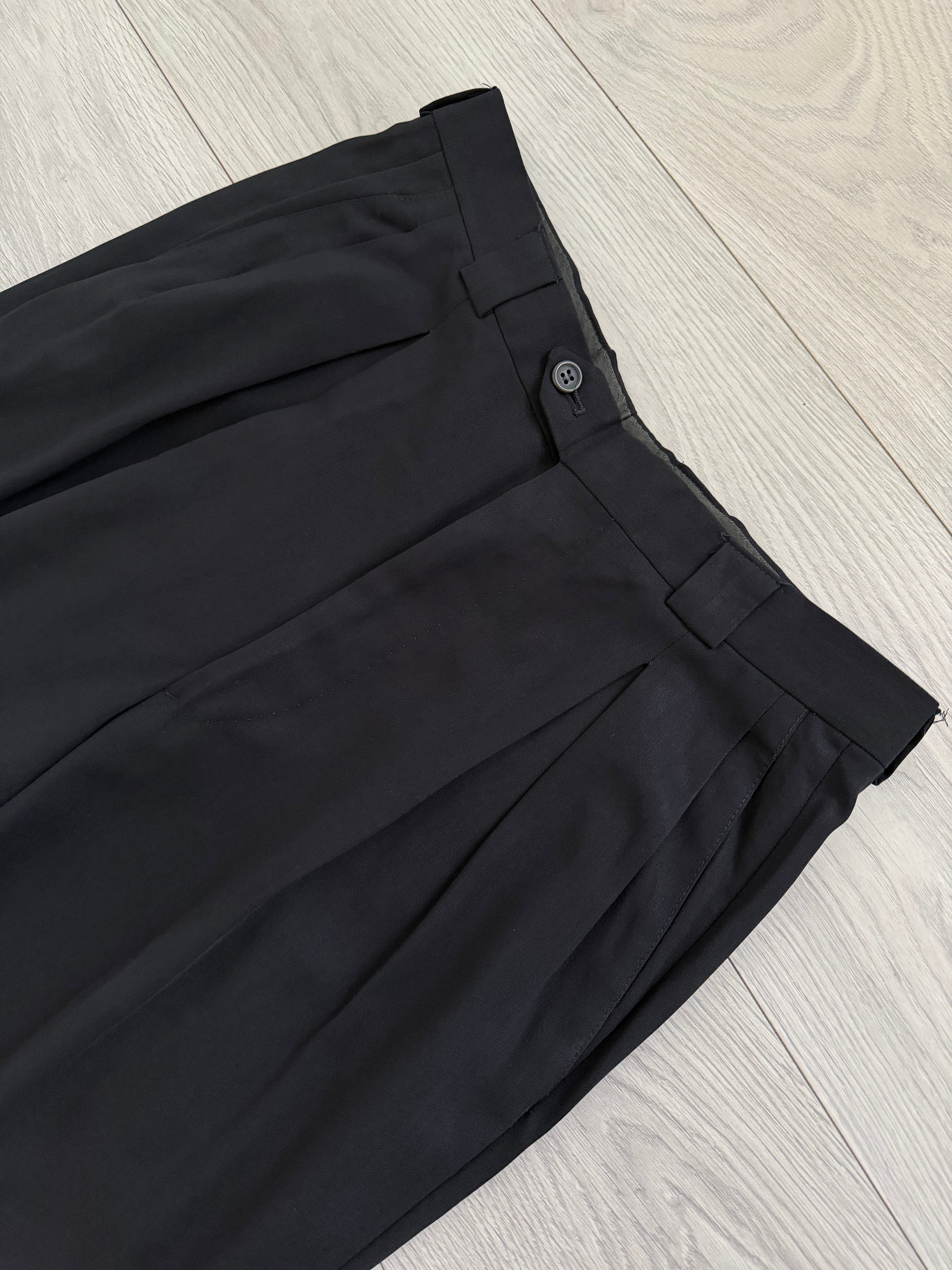 Giorgio Armani 1980s 3B Triple-Pleated Draped Wool Suit Navy Blue - Size M Jacket / 32" Waist