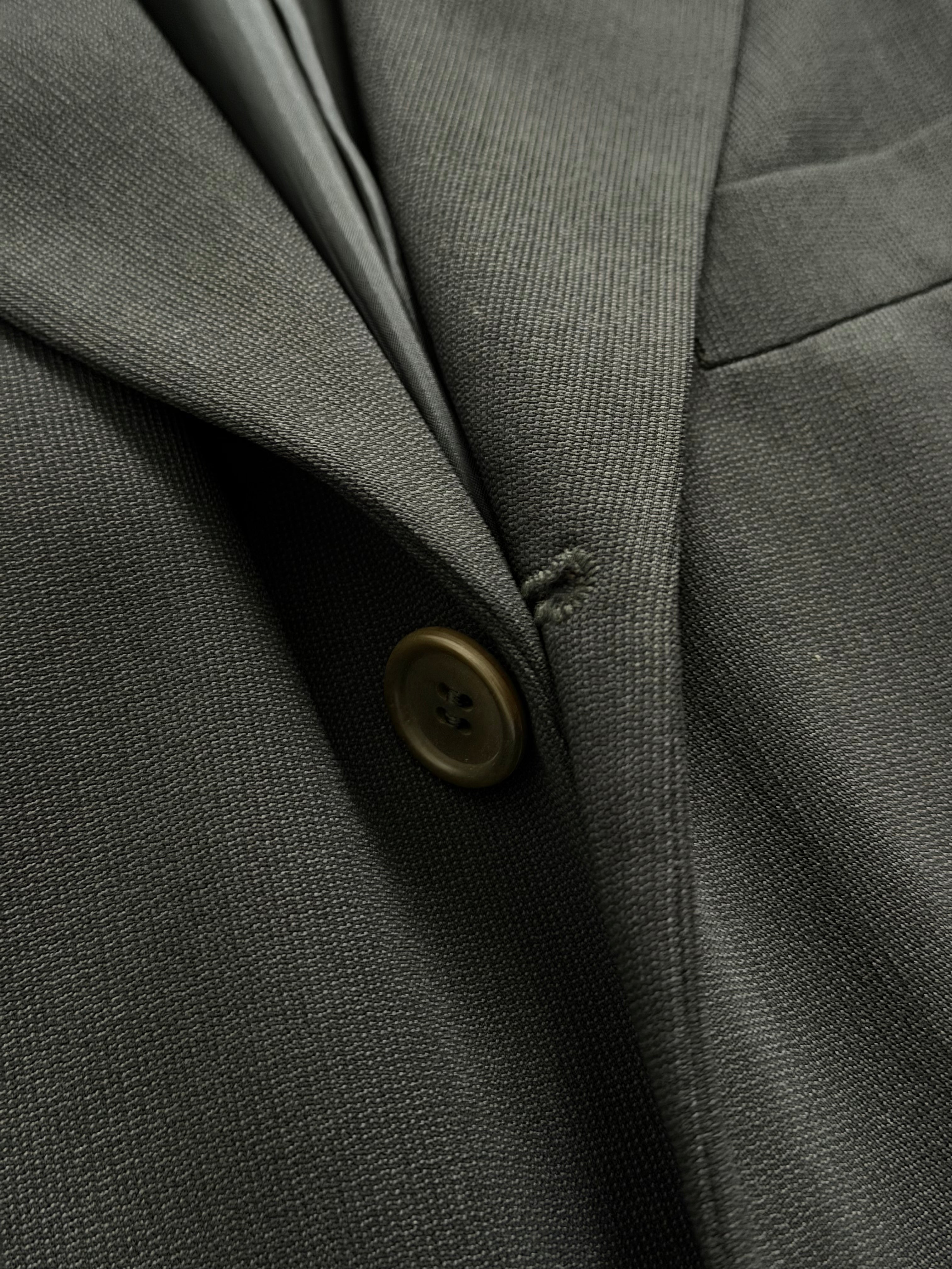 Giorgio Armani 1980s Rolled 3B Pleated Wool Silk Suit Navy Blue - Size M Jacket / 32" Waist