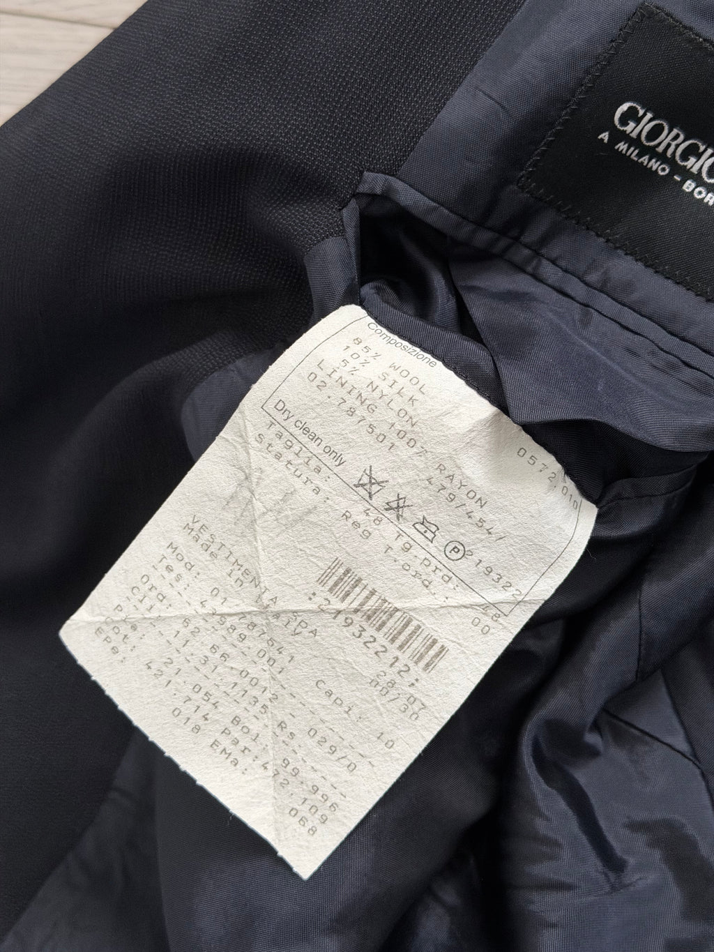 Giorgio Armani 1980s Rolled 3B Pleated Wool Silk Suit Navy Blue - Size M Jacket / 32" Waist