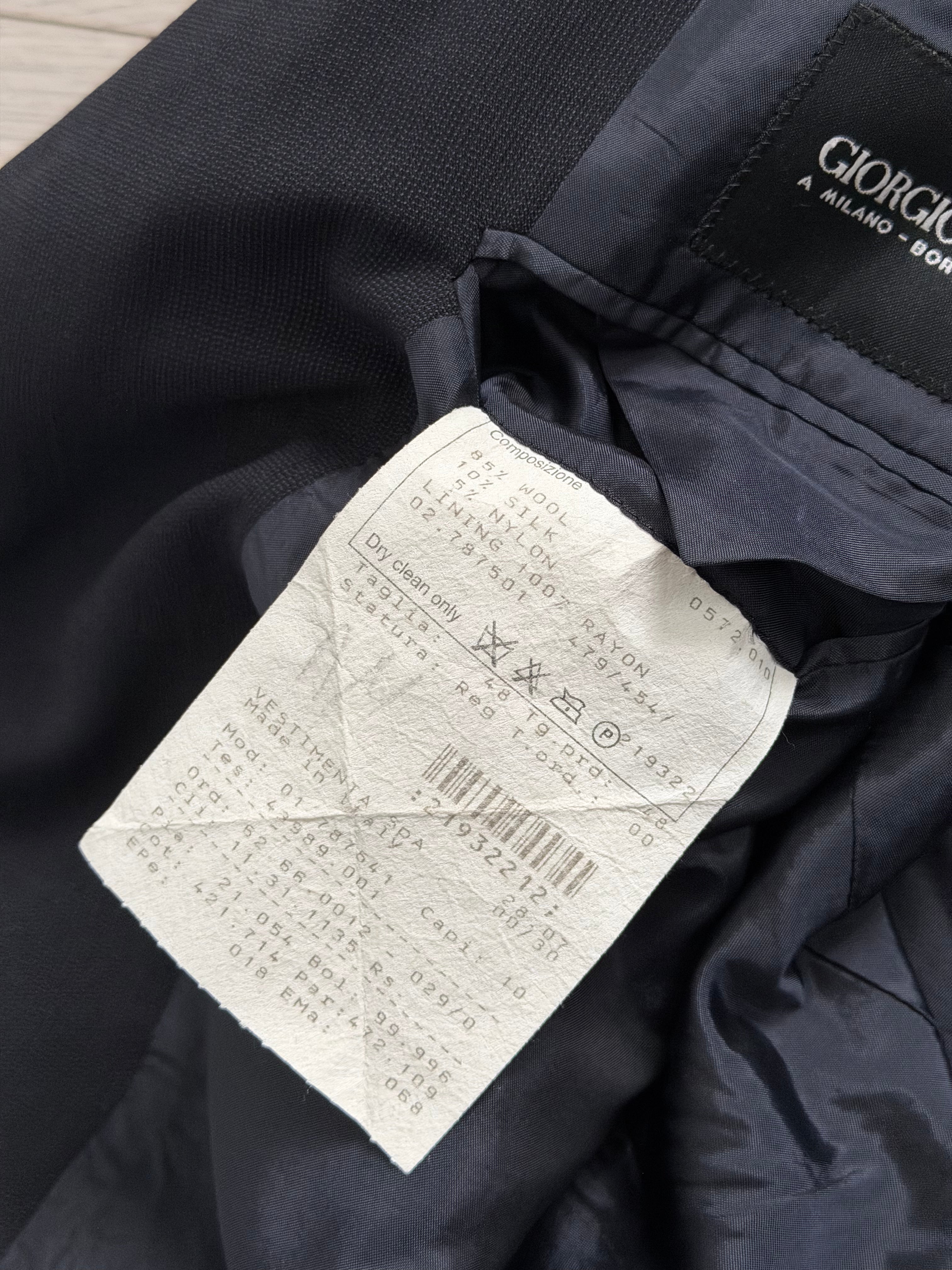 Giorgio Armani 1980s Rolled 3B Pleated Wool Silk Suit Navy Blue - Size M Jacket / 32" Waist