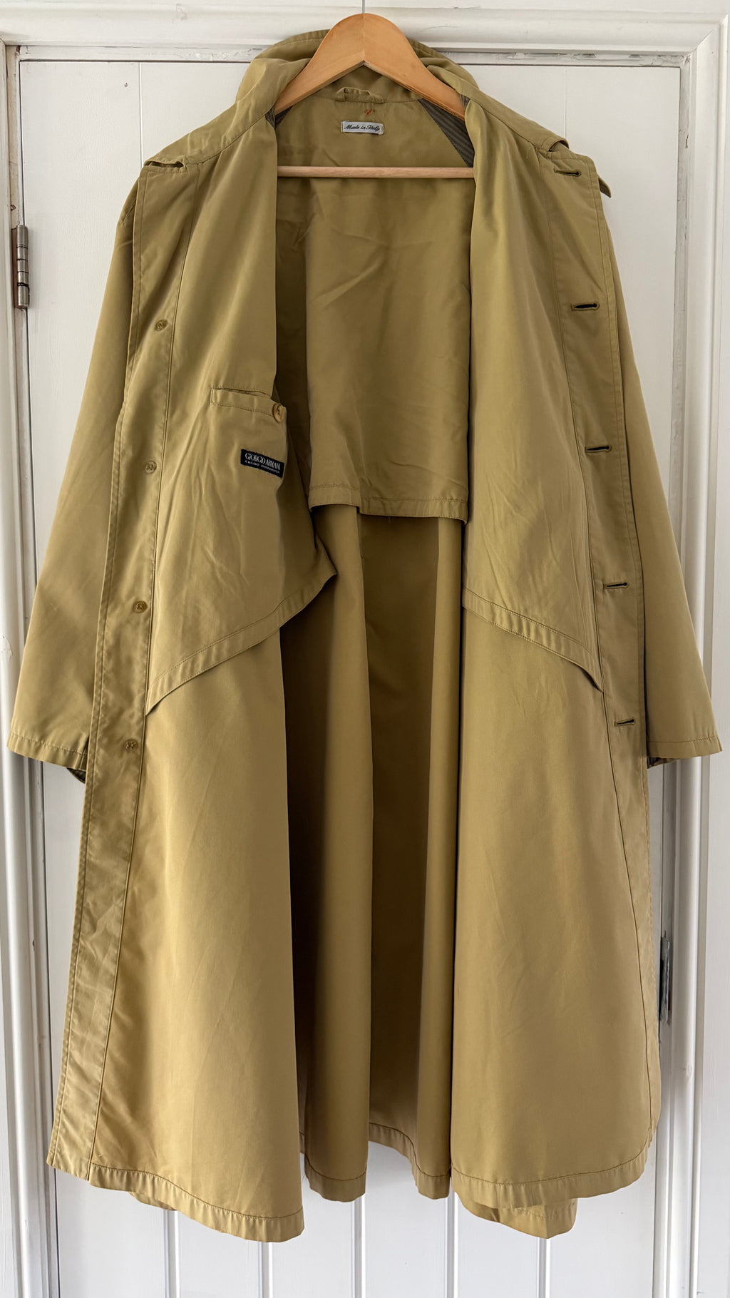 Giorgio Armani Black Label 1990s Belted Coat - Size M