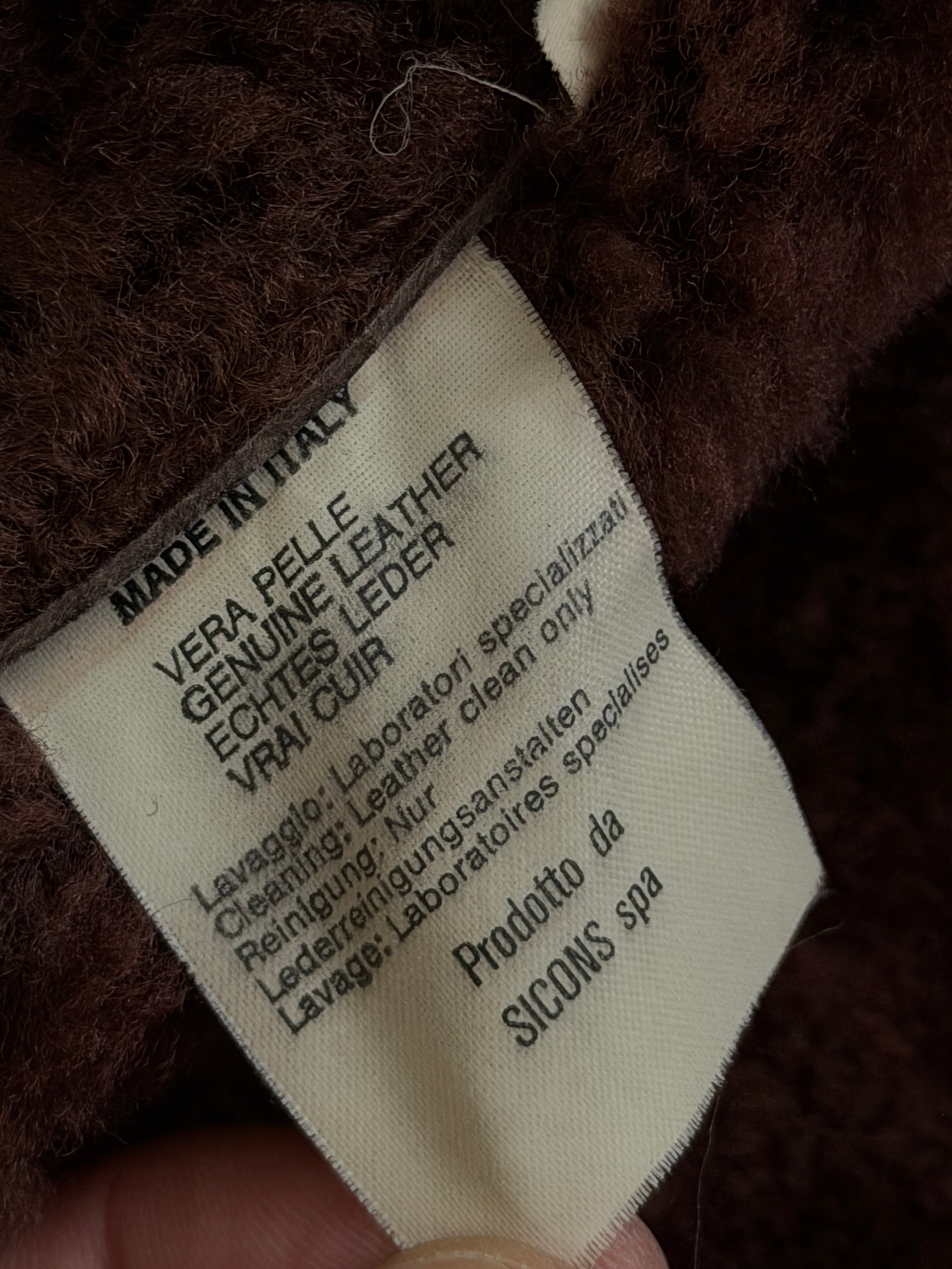 Emporio Armani 1980s Shearling Leather Bomber Jacket - Size M