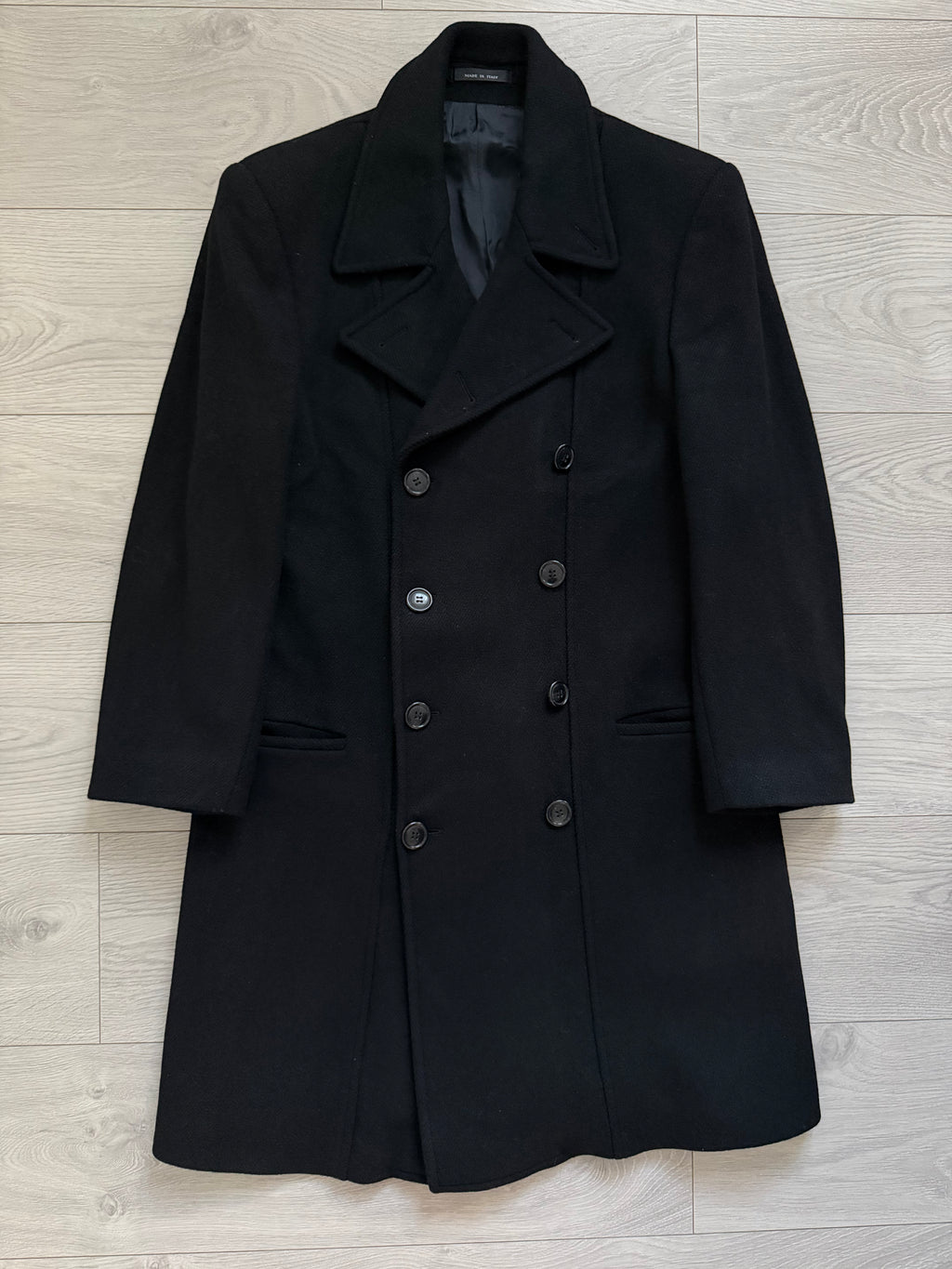 Emporio Armani 1990s Double Breasted Wool Coat - Size S