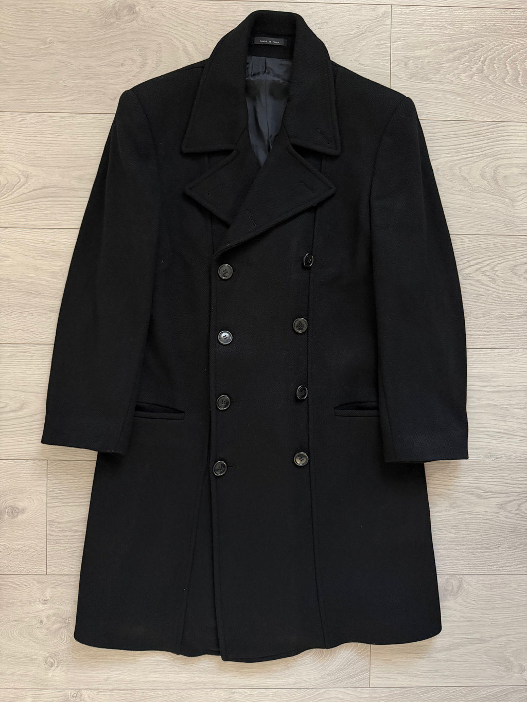 Emporio Armani 1990s Double Breasted Wool Coat - Size S