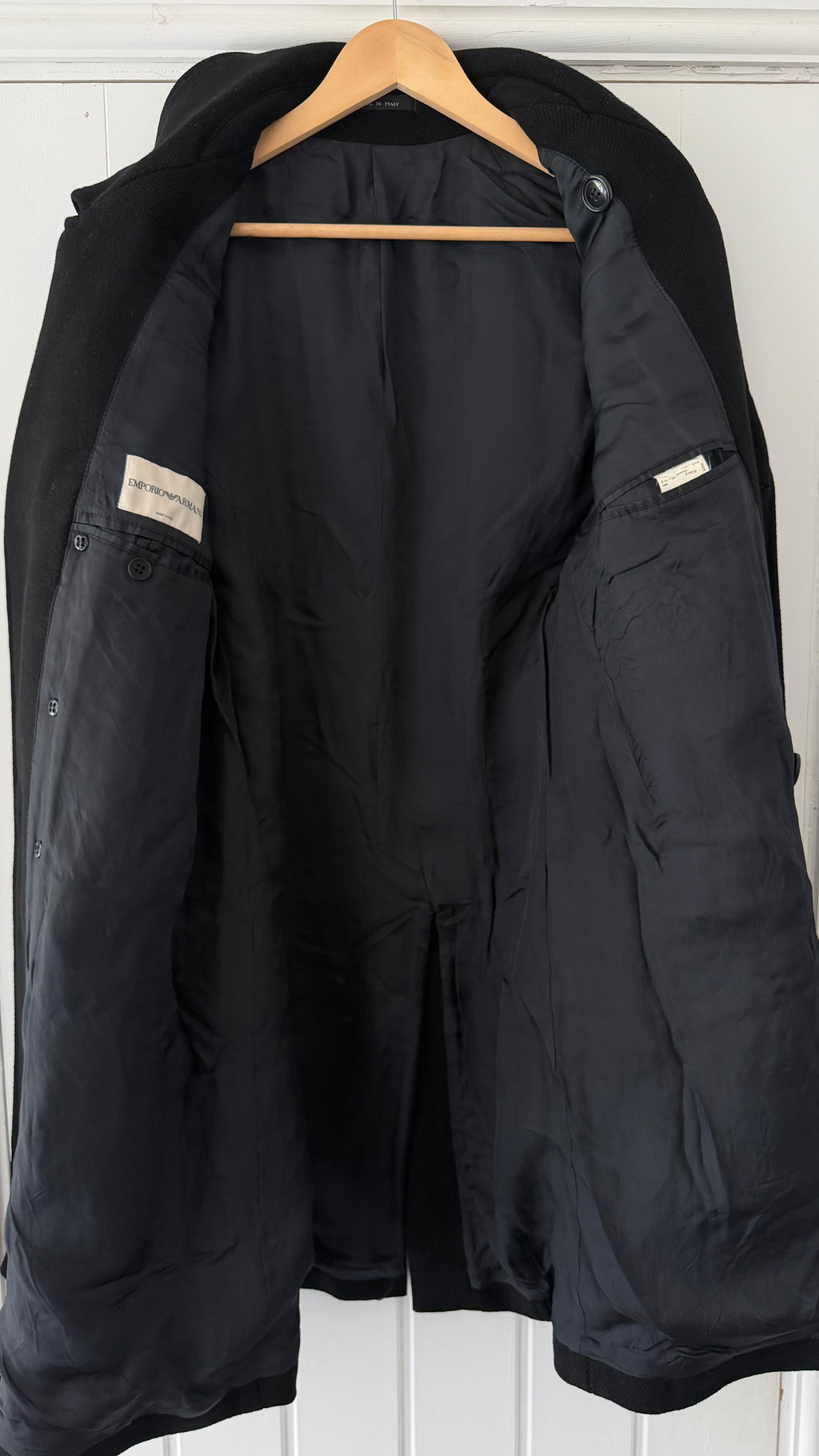Emporio Armani 1990s Double Breasted Wool Coat - Size S