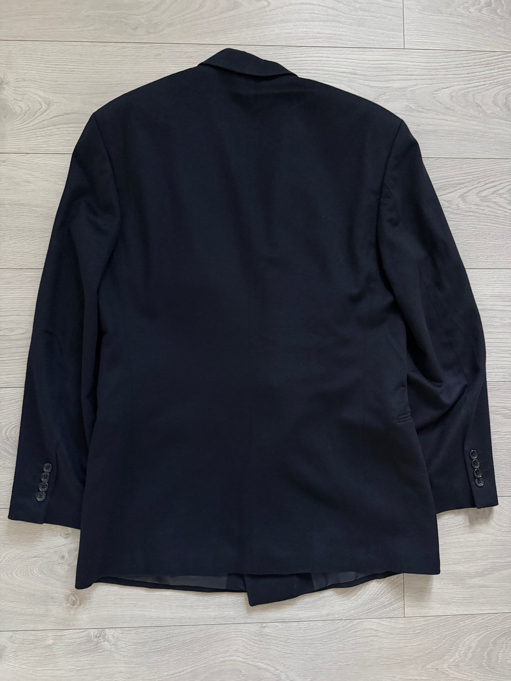 Hugo Boss 1990s Loro Piana Wool Cashmere Double Breasted Sport Jacket Blazer Navy Blue - Size L