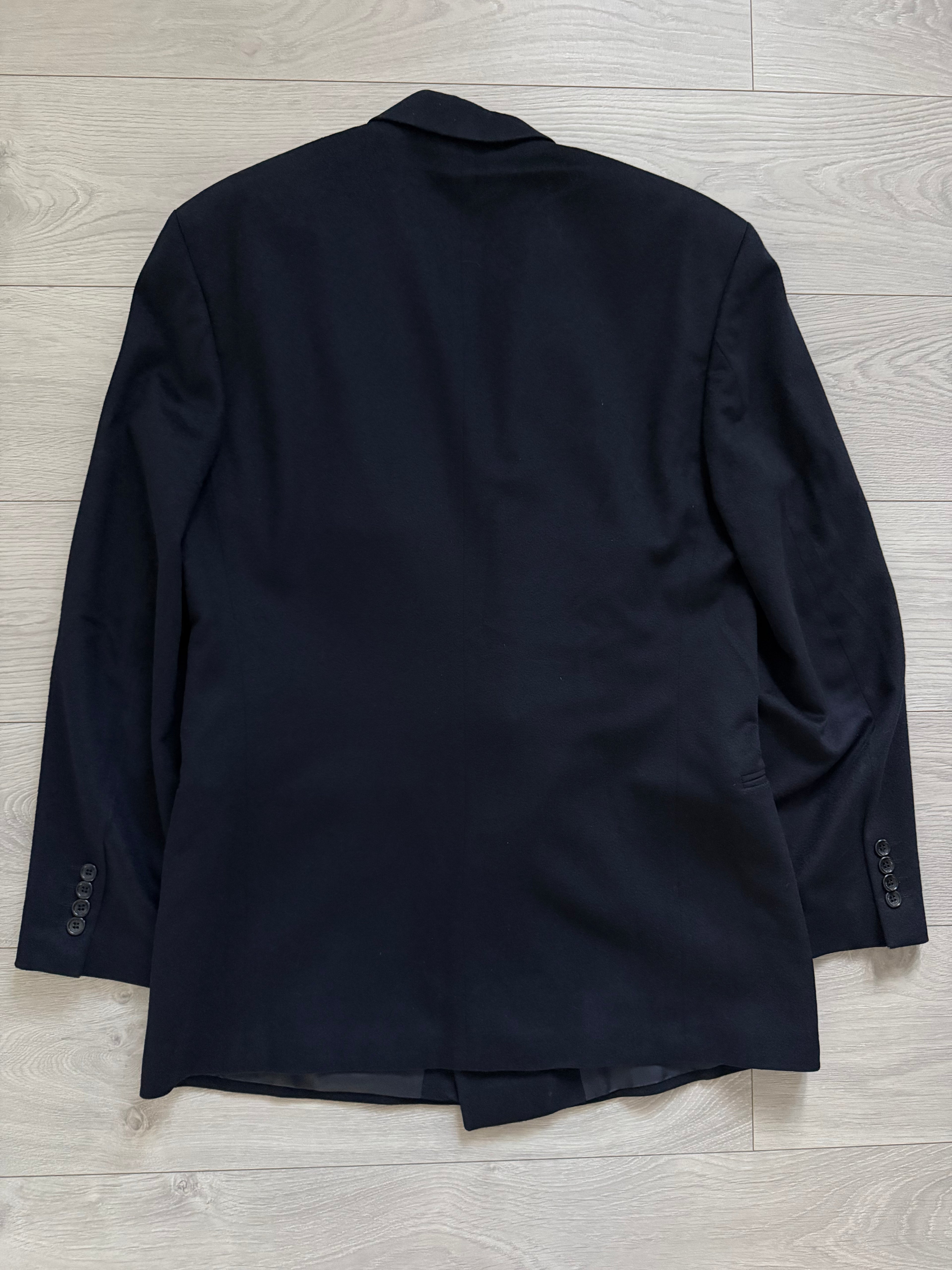 Hugo Boss 1990s Loro Piana Wool Cashmere Double Breasted Sport Jacket Blazer Navy Blue - Size L