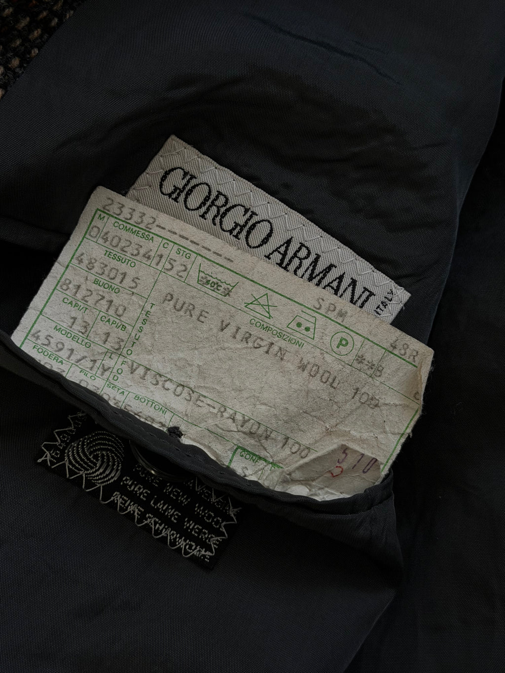 Giorgio Armani 1980s 2B Textured Wool Sport Jacket Blazer - Size M