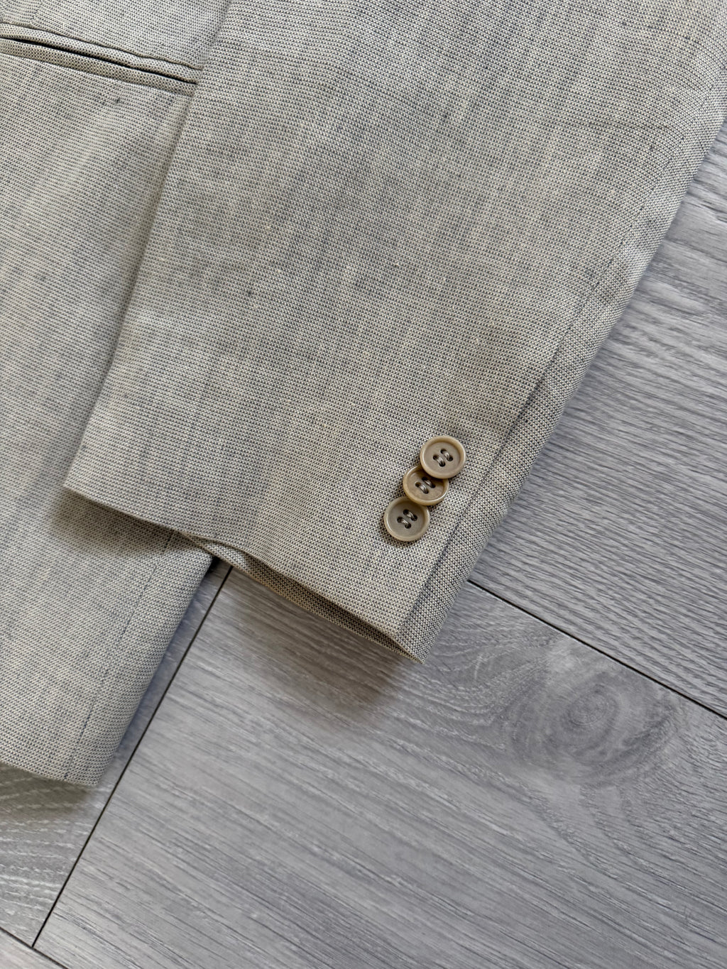 Emporio Armani 1990s 3B Linen Cotton Sport Jacket Blazer Taupe Greige - Size M