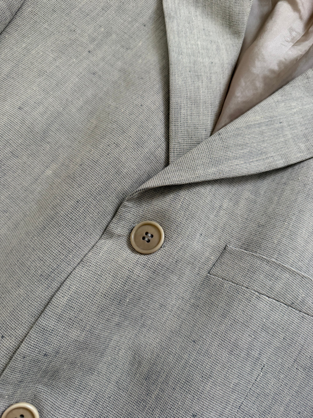 Emporio Armani 1990s 3B Linen Cotton Sport Jacket Blazer Taupe Greige - Size M