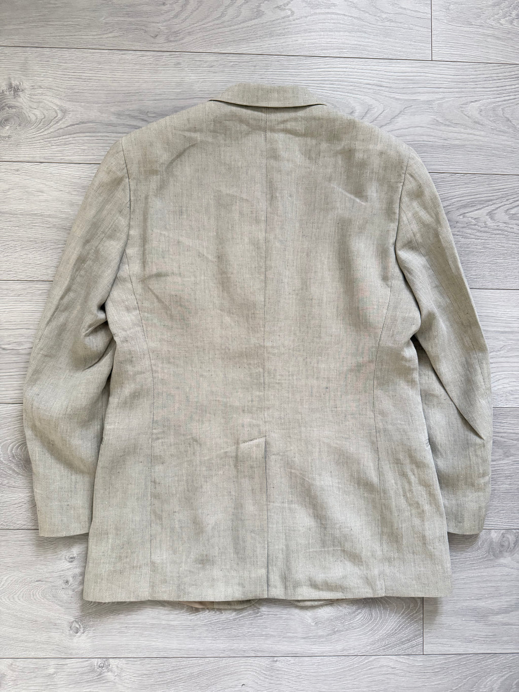Emporio Armani 1990s 3B Linen Cotton Sport Jacket Blazer Taupe Greige - Size M