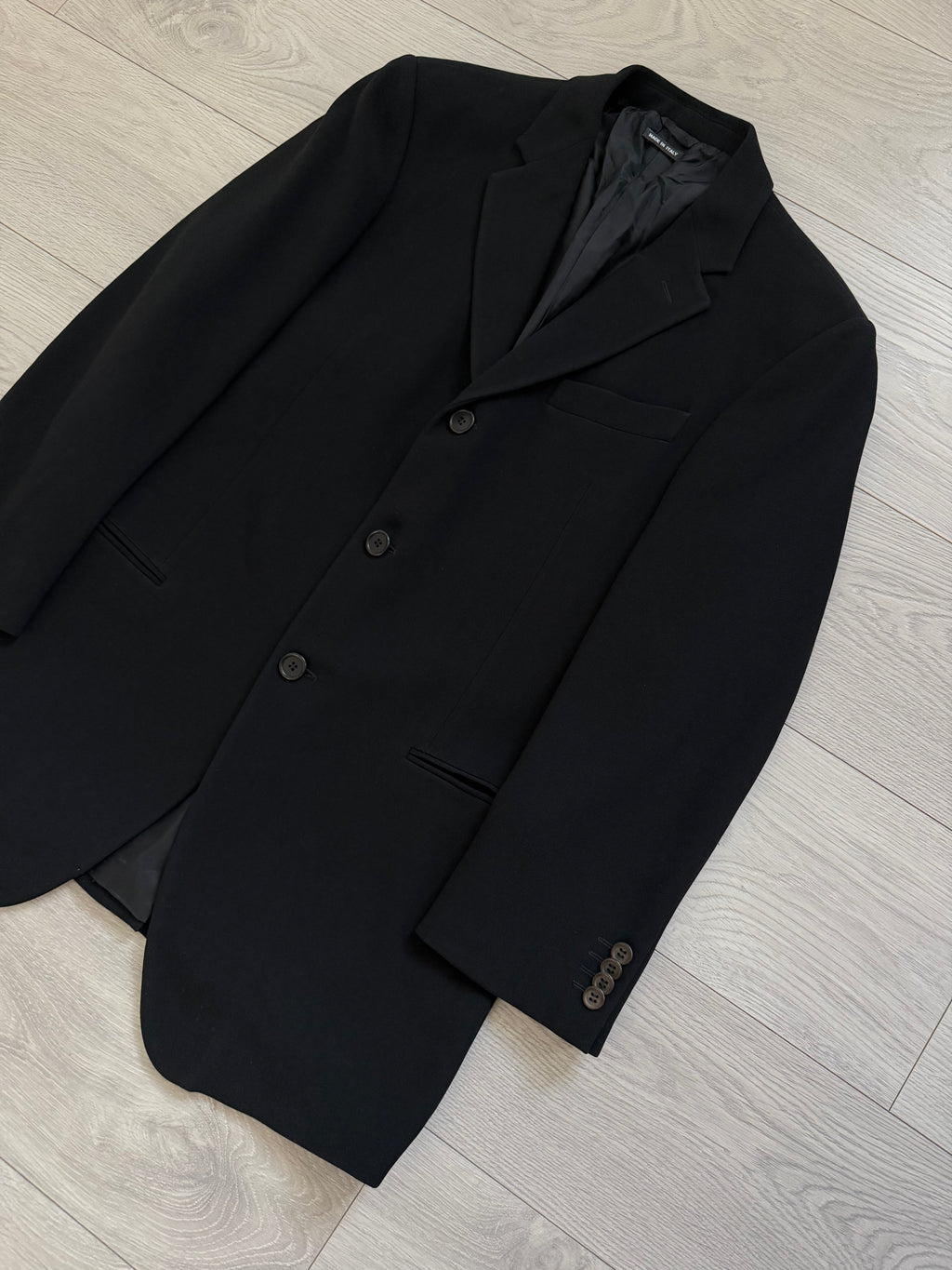 Giorgio Armani Black Label 1990s Draped 3B Black Sport Jacket Blazer - Size L