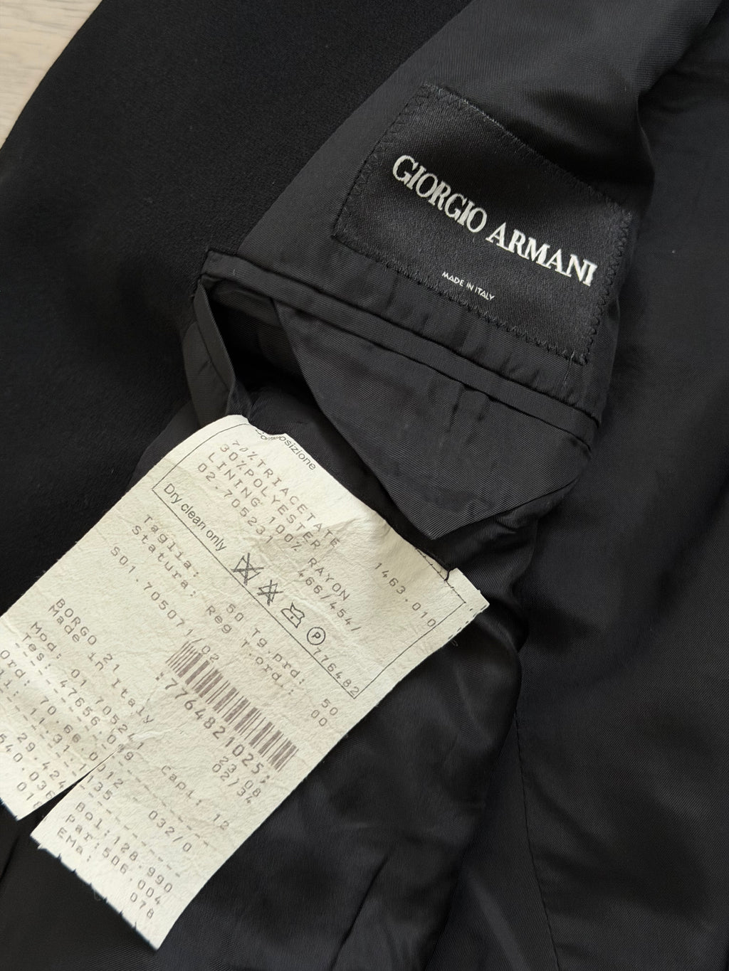 Giorgio Armani Black Label 1990s Draped 3B Black Sport Jacket Blazer - Size L