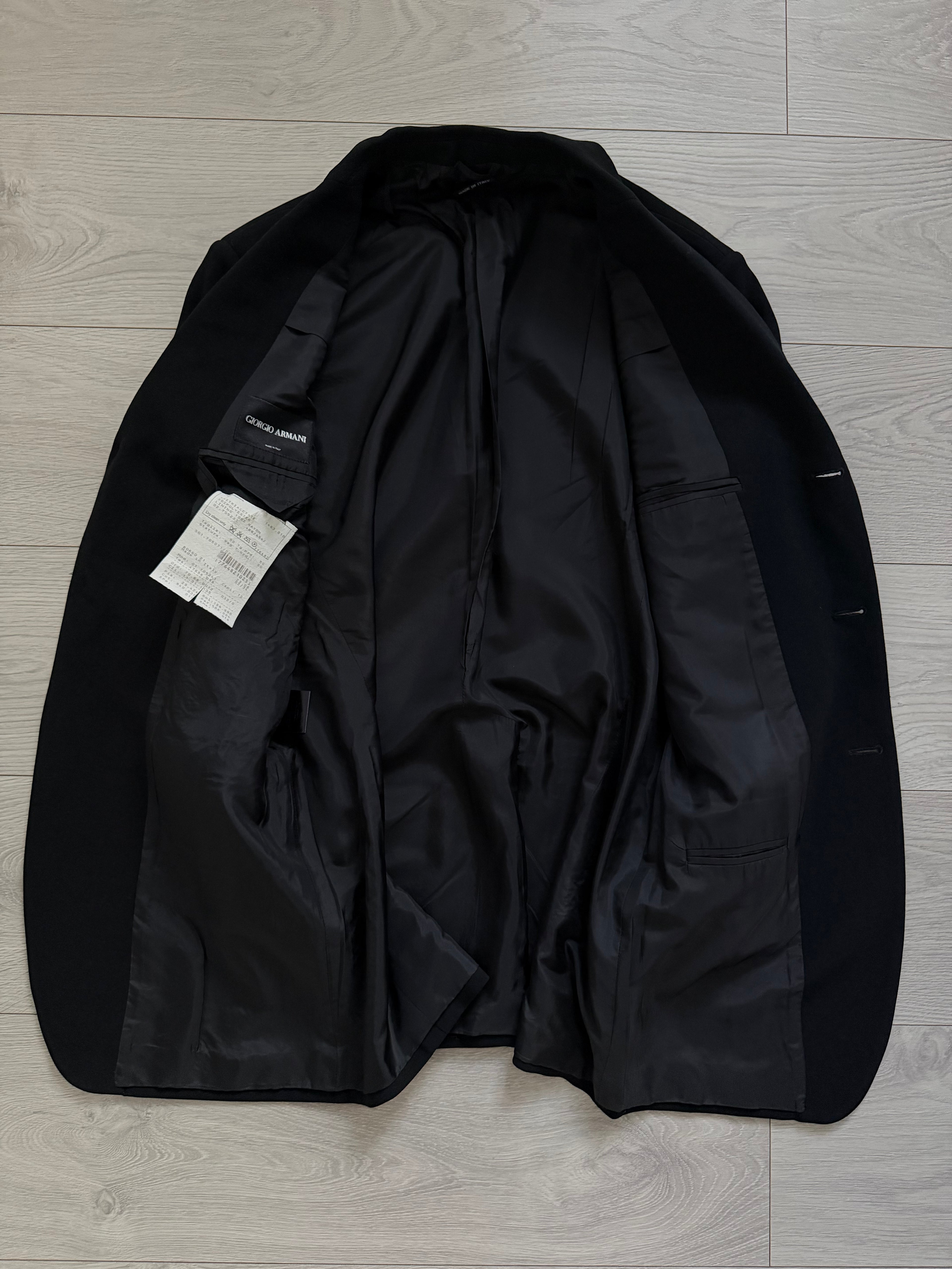 Giorgio Armani Black Label 1990s Draped 3B Black Sport Jacket Blazer - Size L