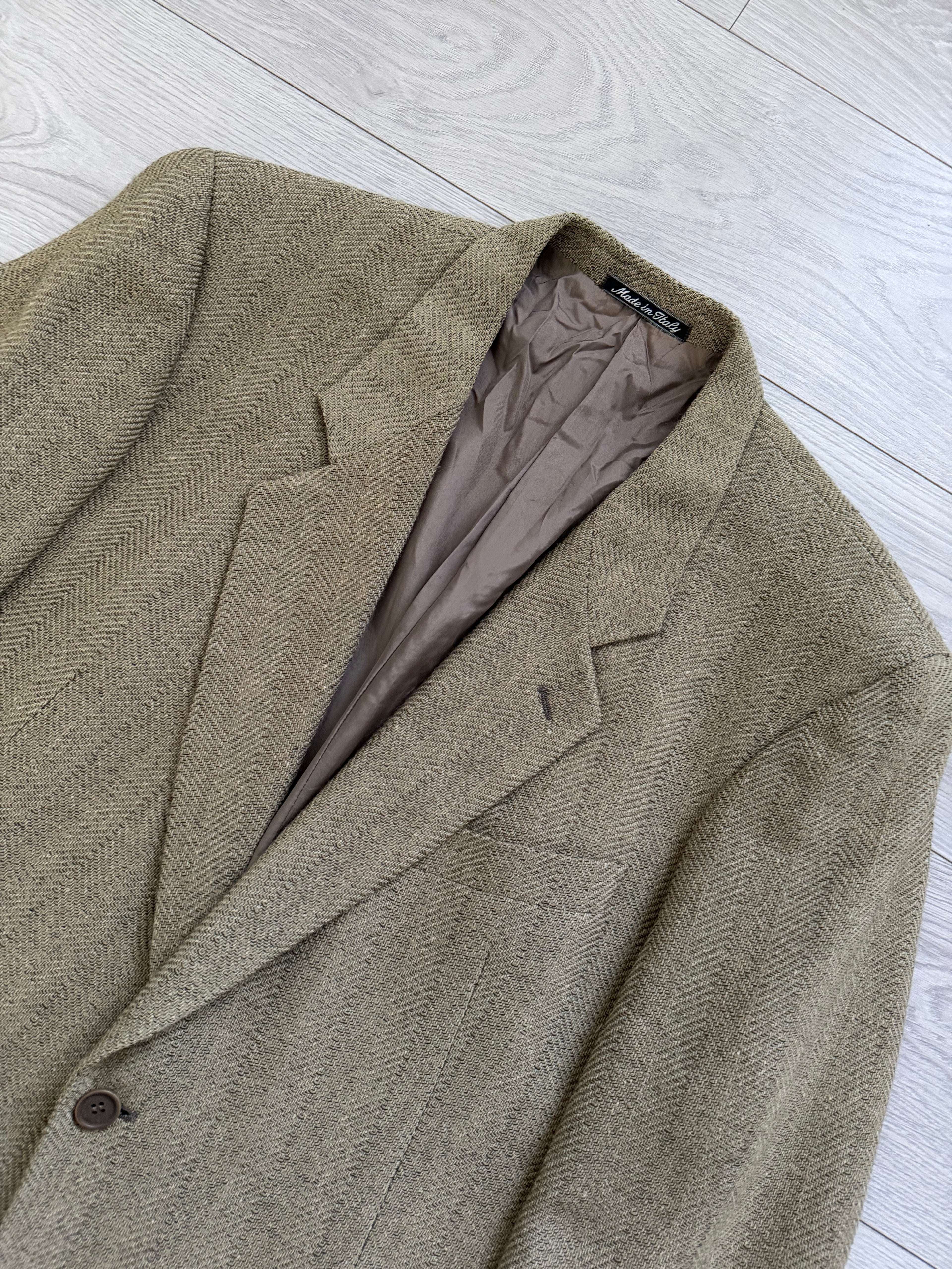 Giorgio Armani 1980s 2B Textured Wool Beige Sport Jacket Blazer - Size XL