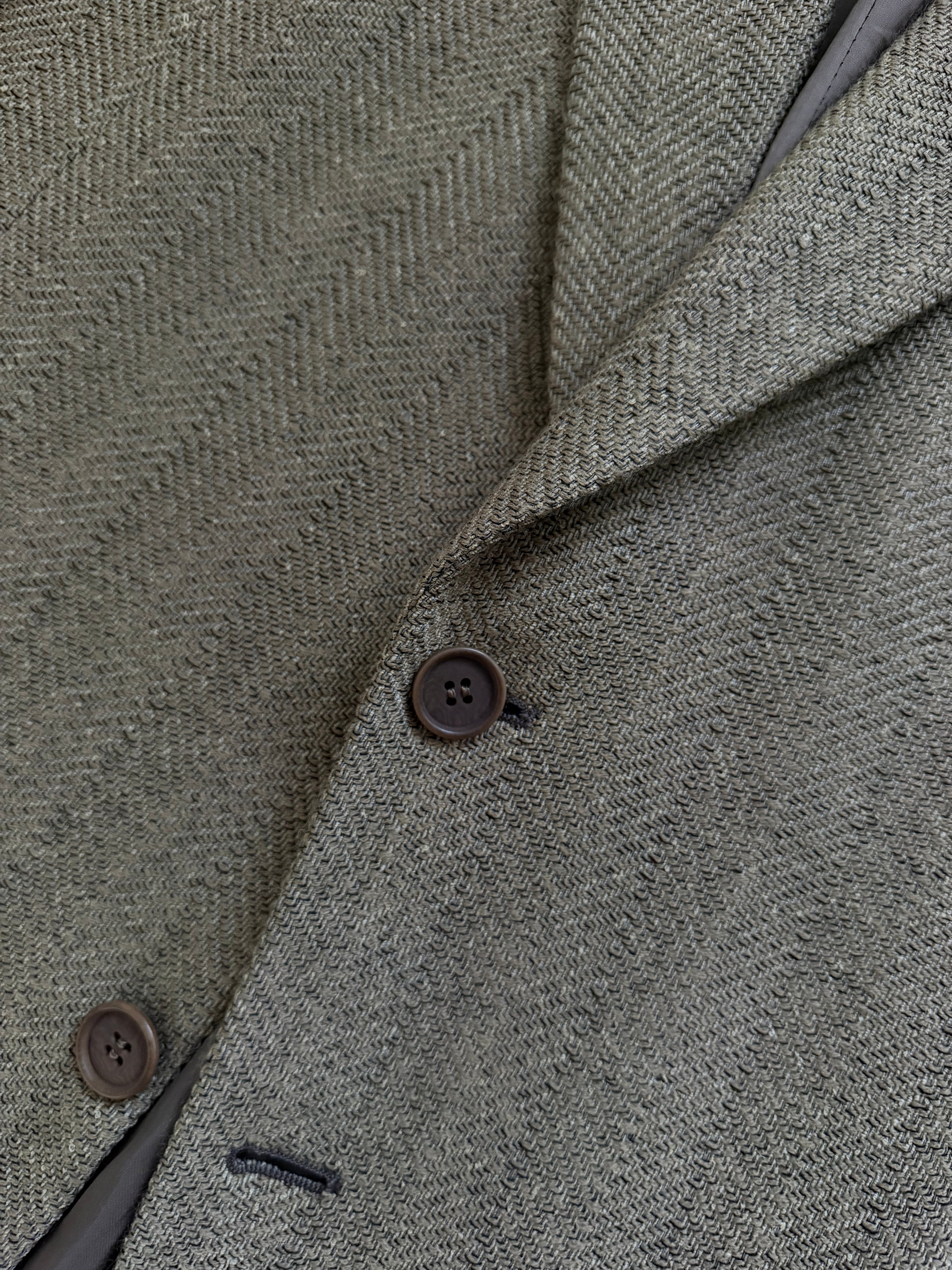Giorgio Armani 1980s 2B Textured Wool Beige Sport Jacket Blazer - Size XL