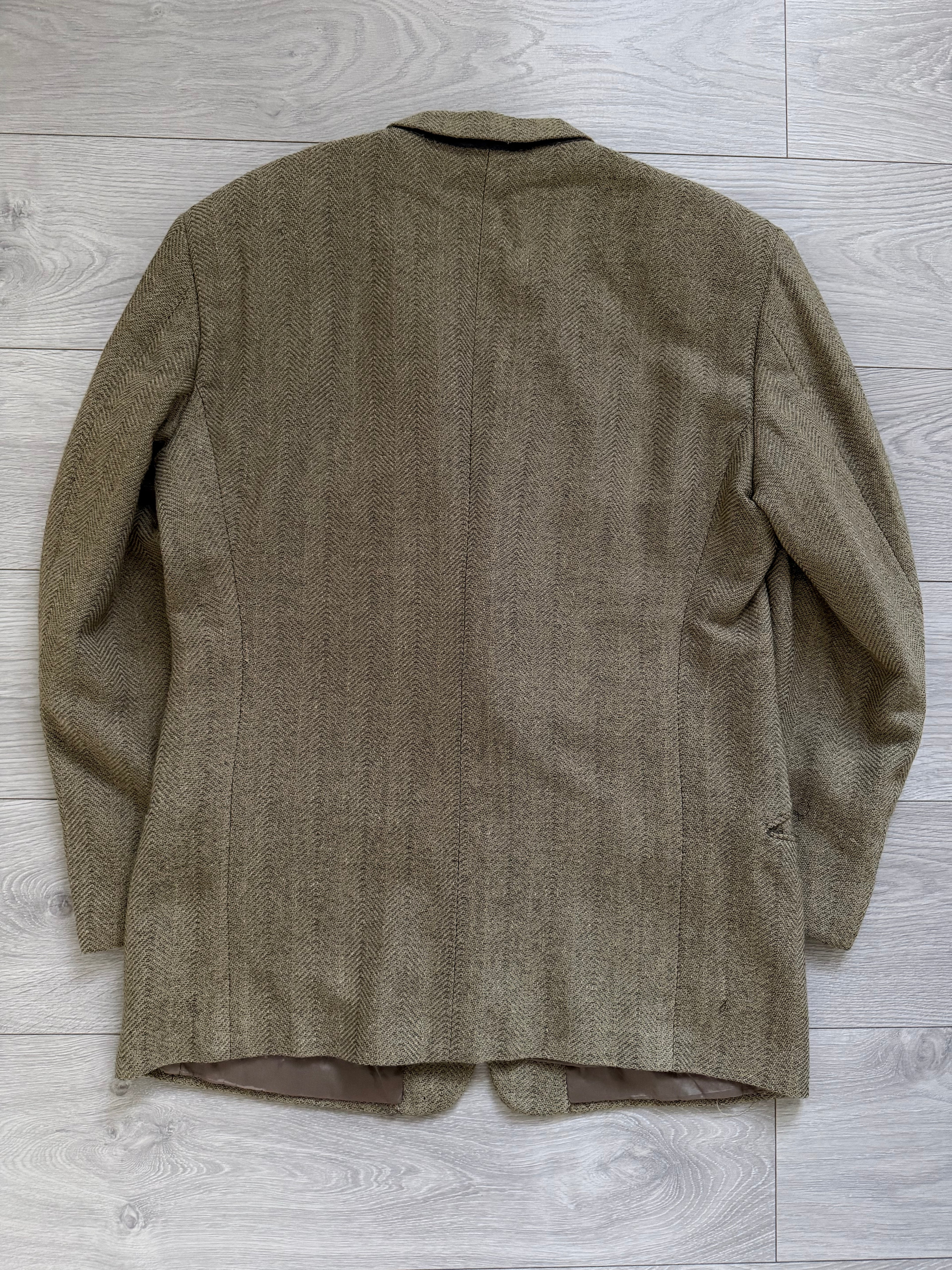 Giorgio Armani 1980s 2B Textured Wool Beige Sport Jacket Blazer - Size XL