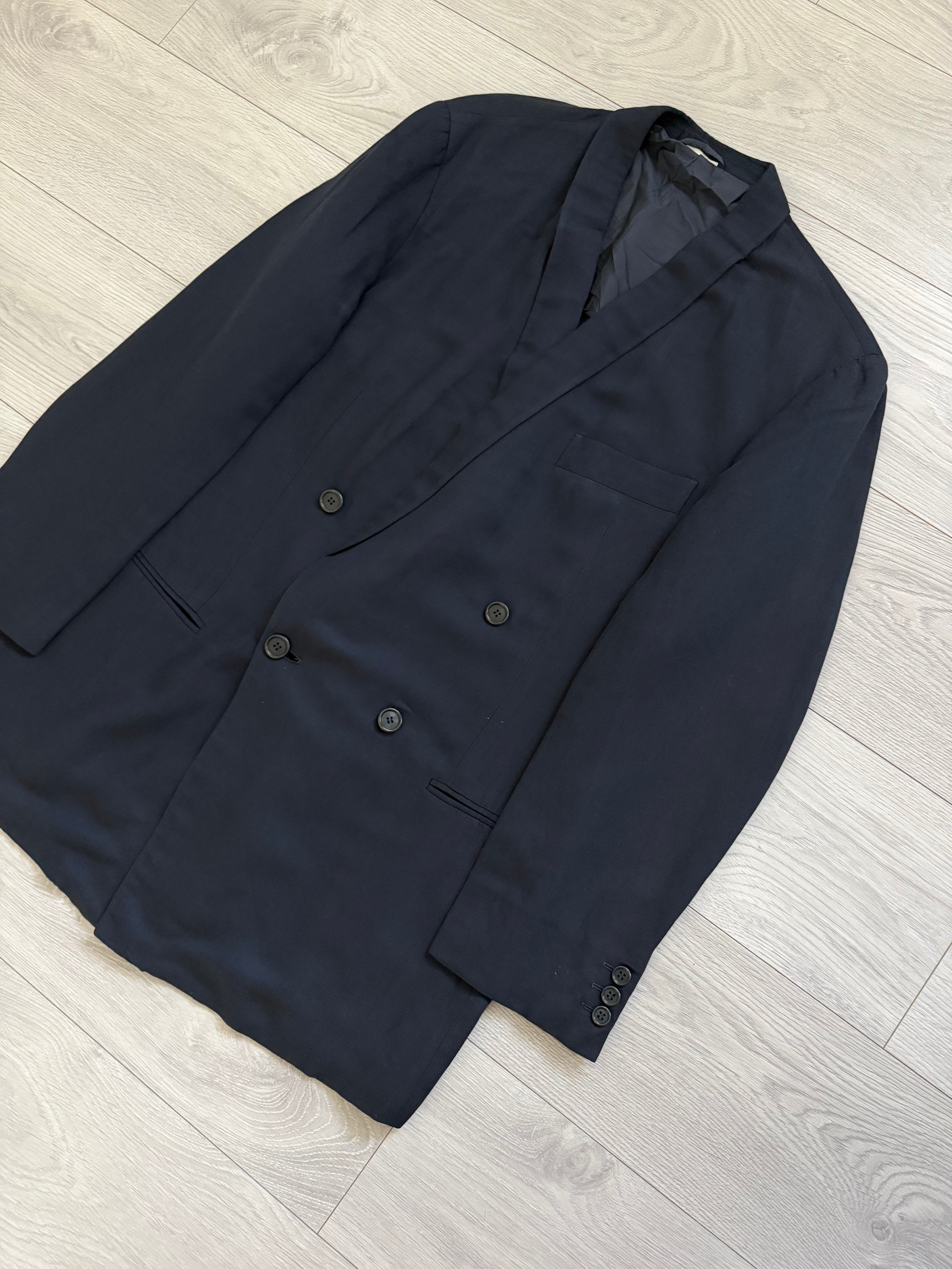 Giorgio Armani Black Label 1990s Double Breasted Shawl Lapel Relaxed Fit Sport Jacket Blazer - Size M