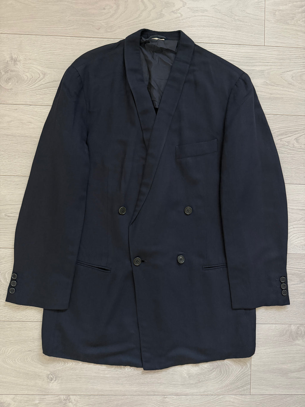 Giorgio Armani Black Label 1990s Double Breasted Shawl Lapel Relaxed Fit Sport Jacket Blazer - Size M
