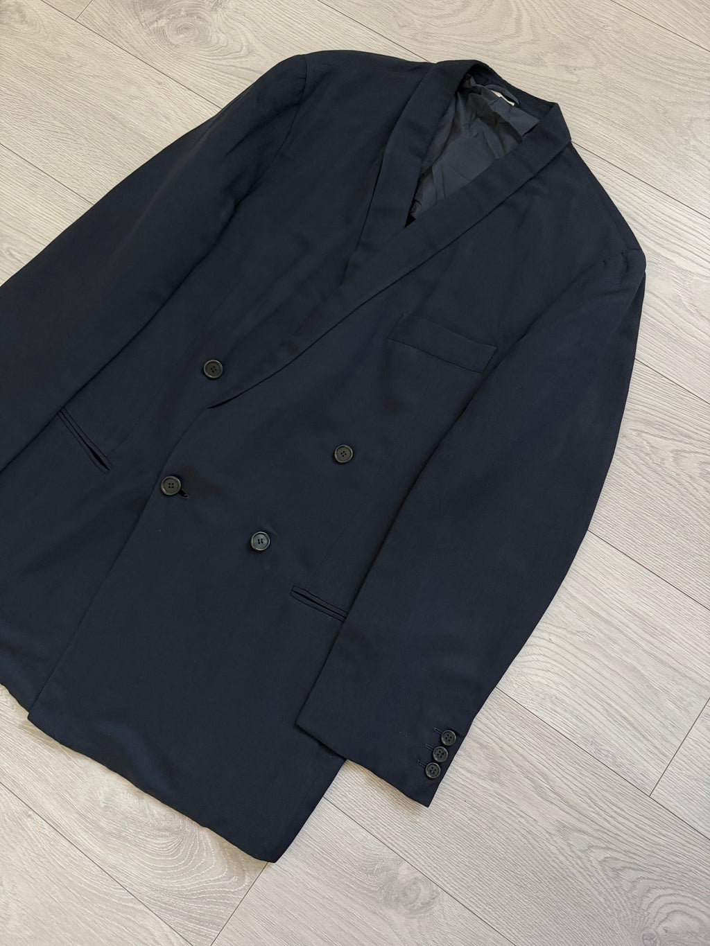 Giorgio Armani Black Label 1990s Double Breasted Shawl Lapel Relaxed Fit Sport Jacket Blazer - Size M