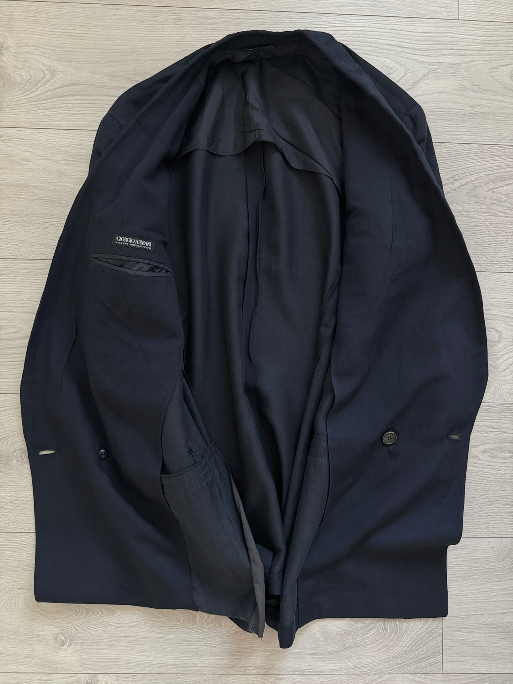 Giorgio Armani Black Label 1990s Double Breasted Shawl Lapel Relaxed Fit Sport Jacket Blazer - Size M