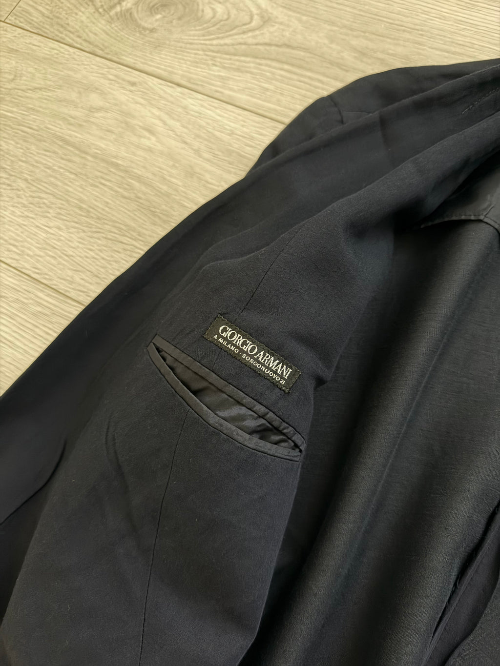 Giorgio Armani Black Label 1990s Double Breasted Shawl Lapel Relaxed Fit Sport Jacket Blazer - Size M
