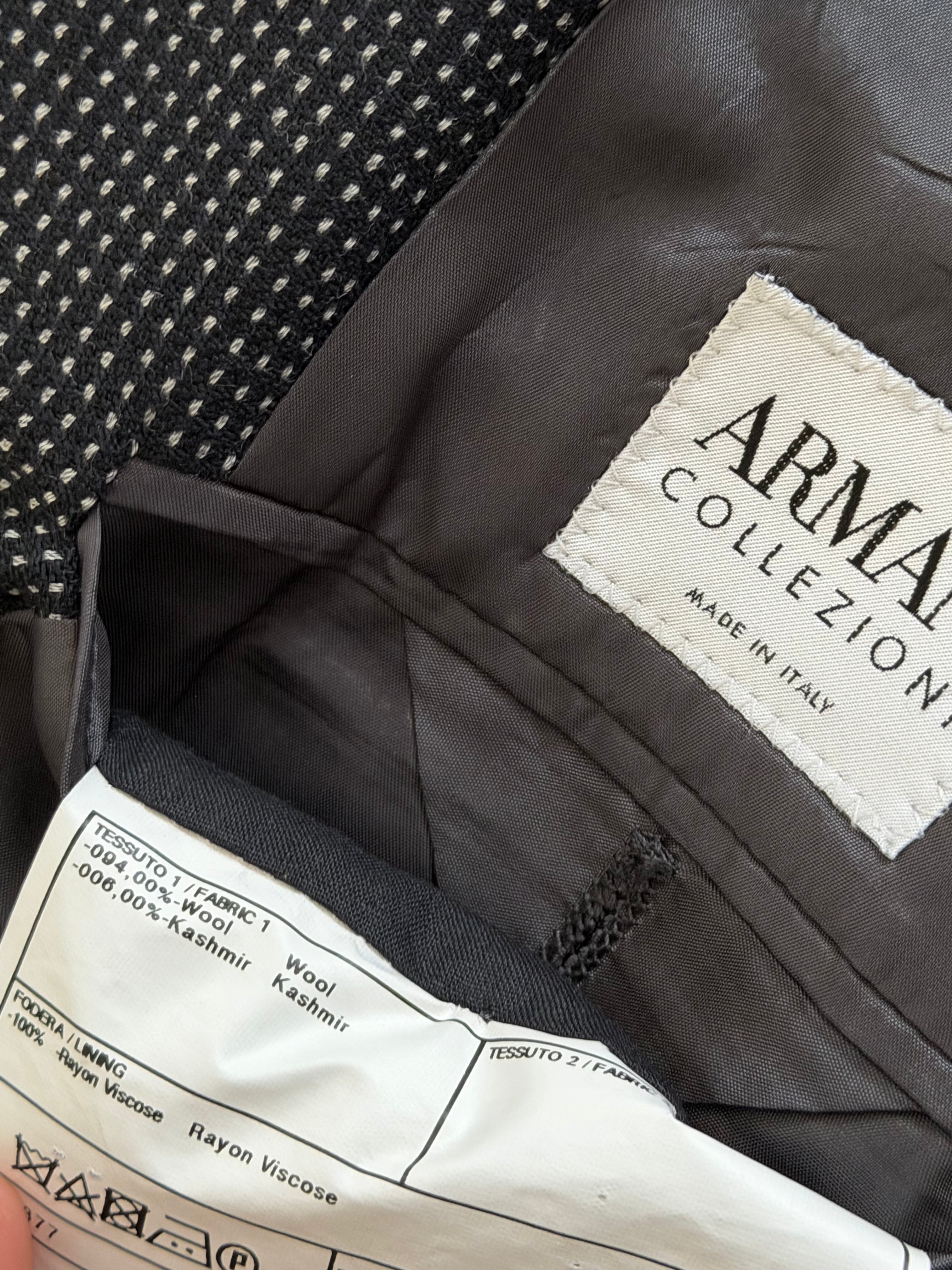 Armani 1990s 2B Wool Cashmere Textured Sport Jacket Blazer - Size M