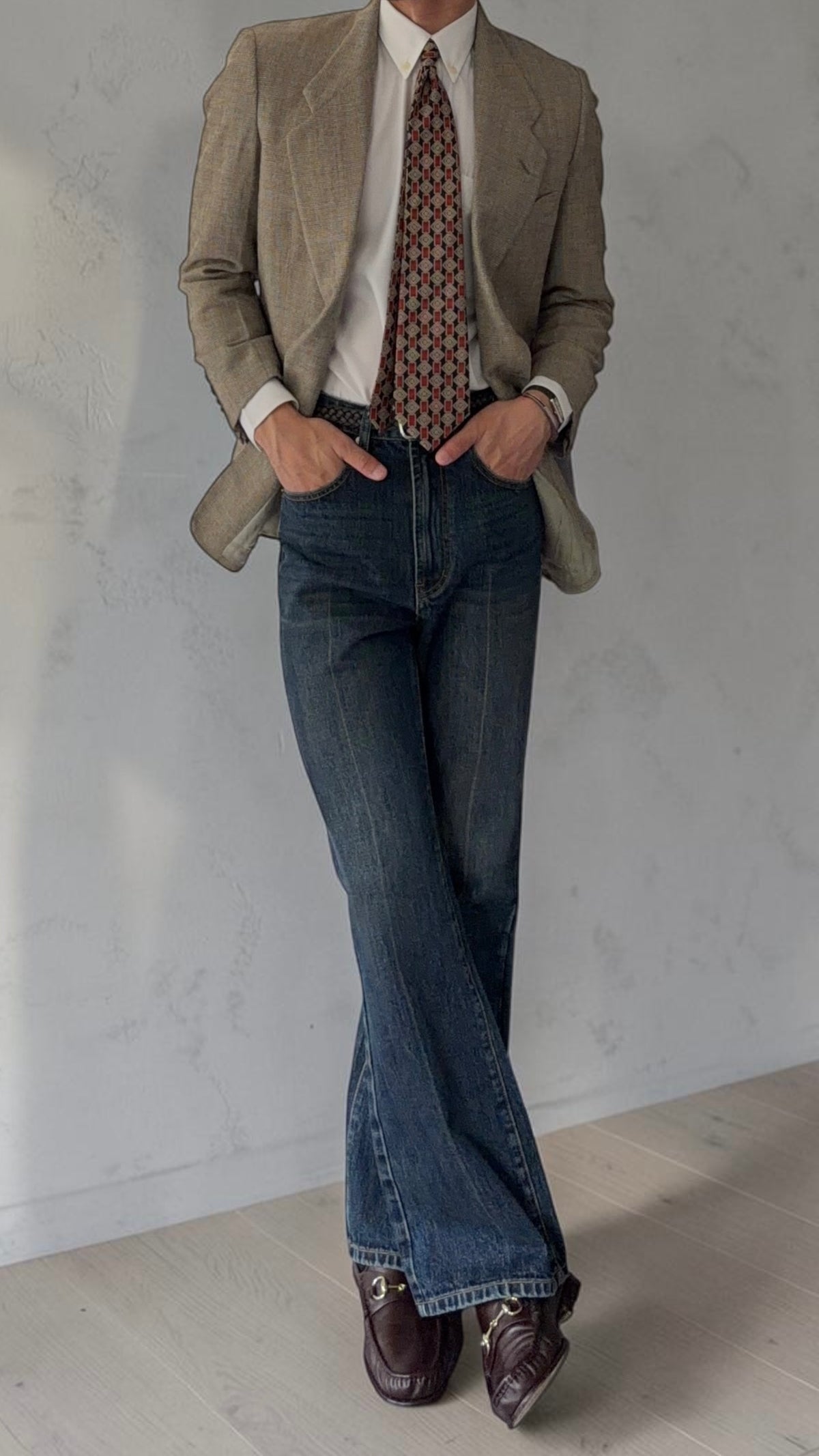 Giorgio Armani 1980s 2B Wool Linen Textured Sport Jacket Blazer - Size S