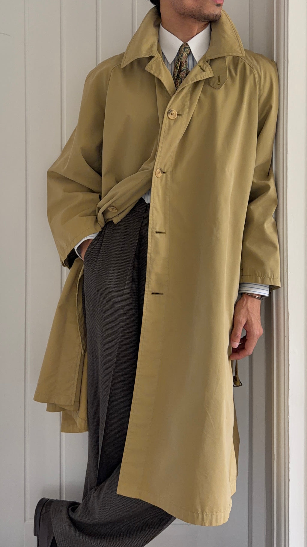 Giorgio Armani Black Label 1990s Belted Coat - Size M