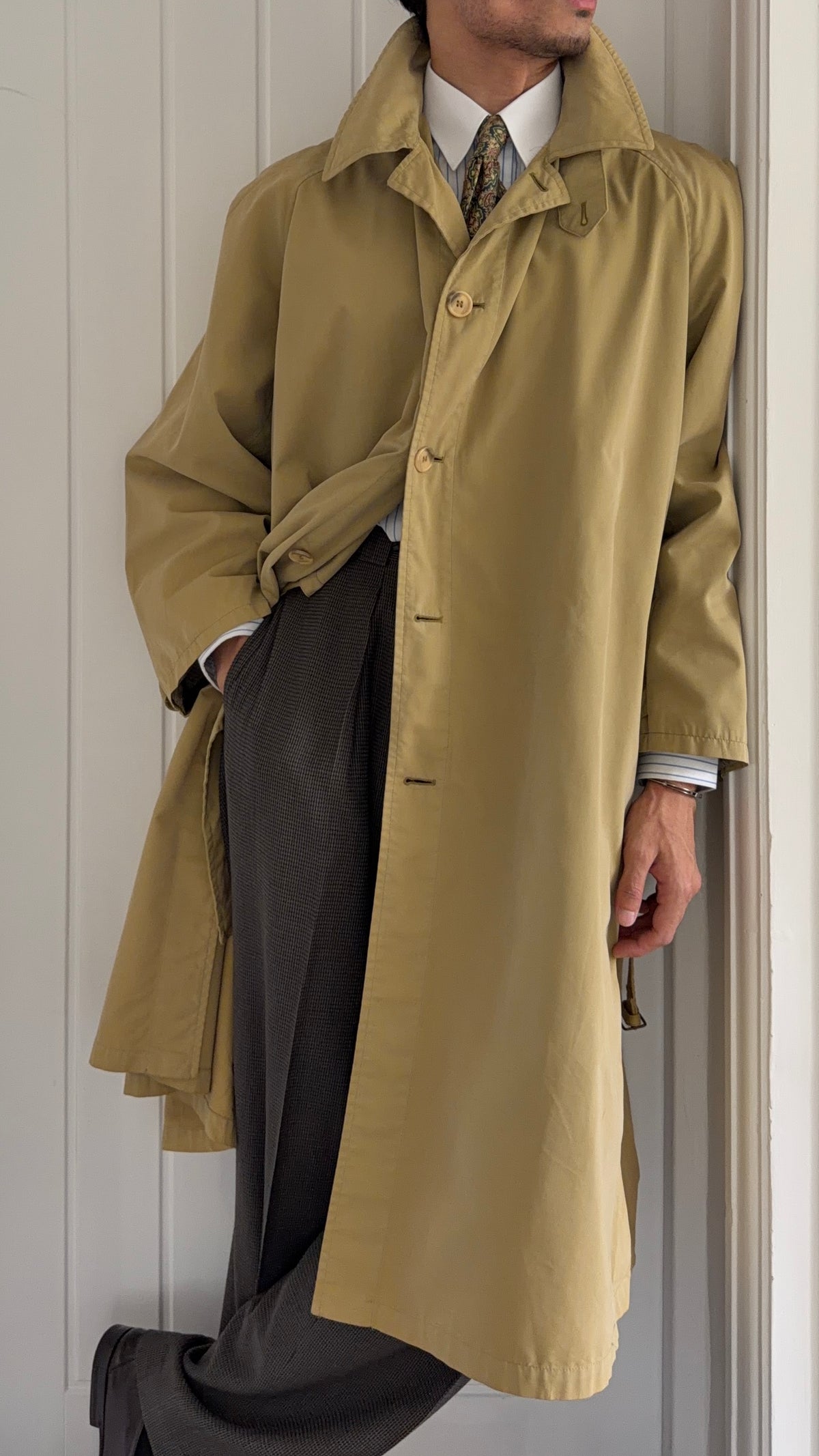 Giorgio Armani Black Label 1990s Belted Coat - Size M