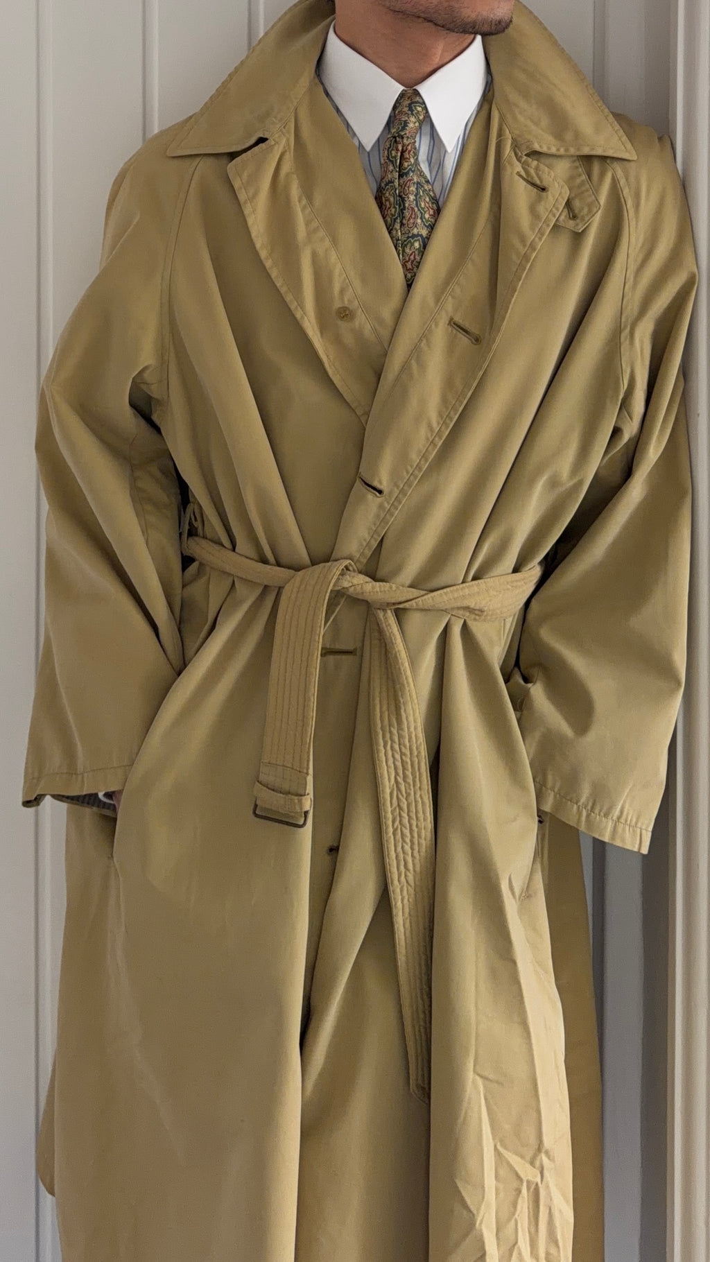 Giorgio Armani Black Label 1990s Belted Coat - Size M