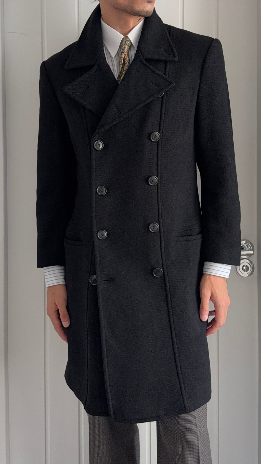 Emporio Armani 1990s Double Breasted Wool Coat - Size S