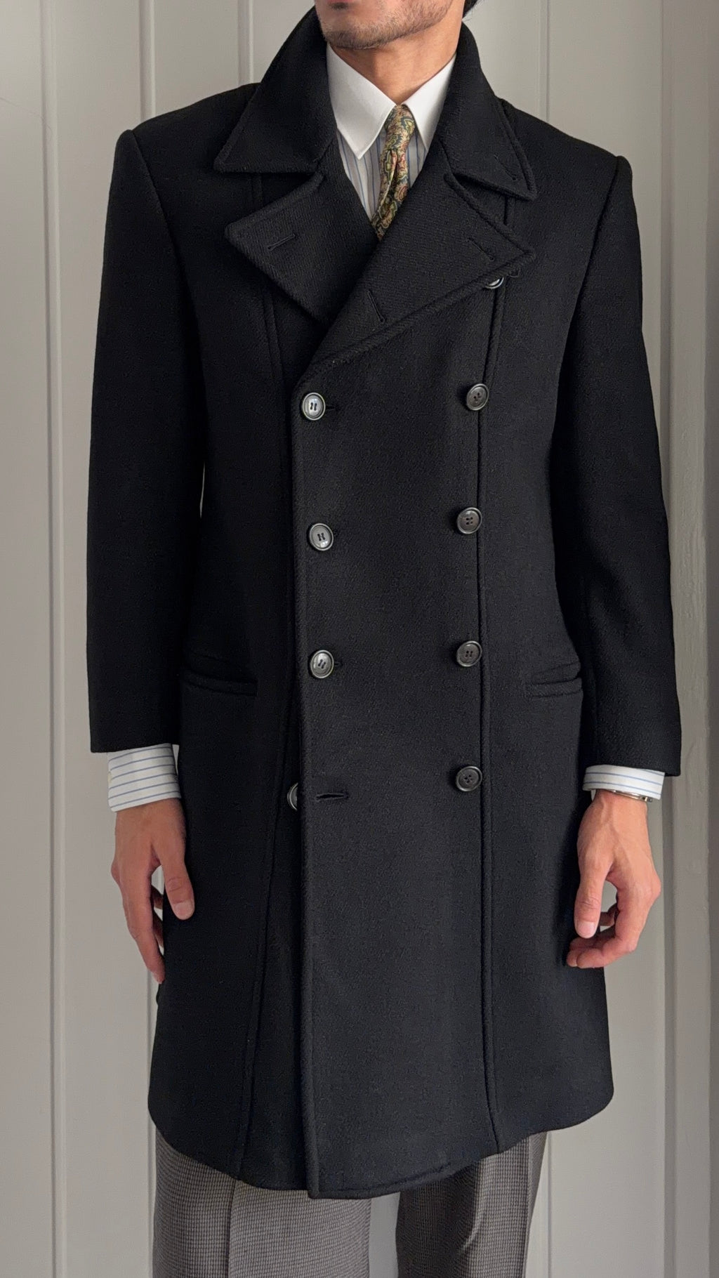 Emporio Armani 1990s Double Breasted Wool Coat - Size S