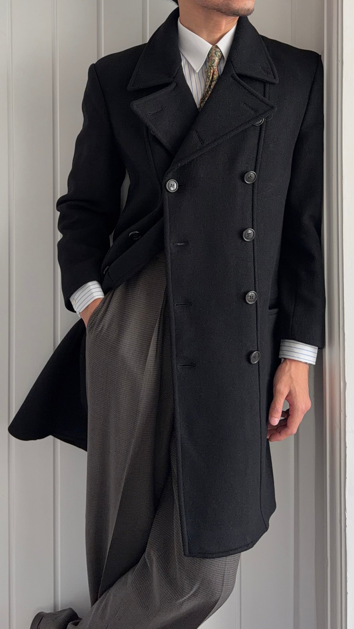 Emporio Armani 1990s Double Breasted Wool Coat - Size S