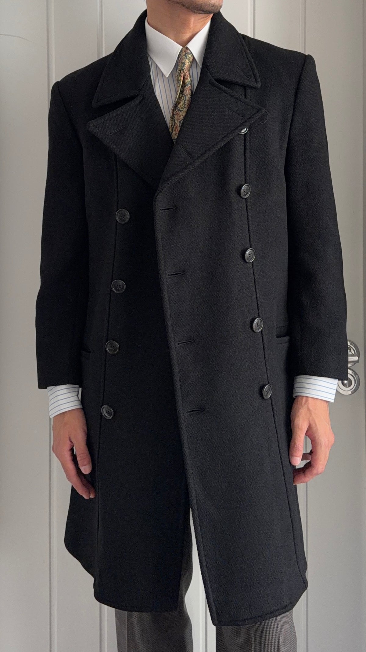 Emporio Armani 1990s Double Breasted Wool Coat - Size S